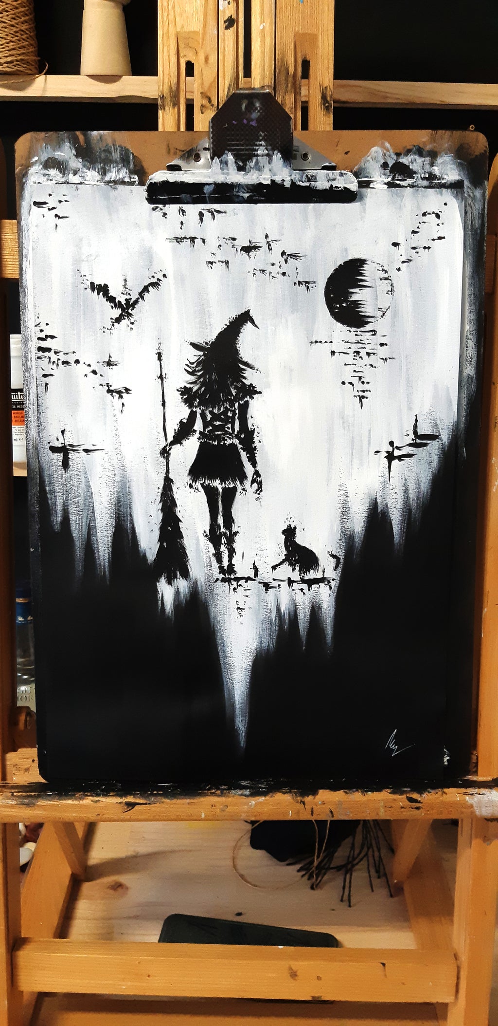 Morgan le Fay - The witch - Original acrylic painting