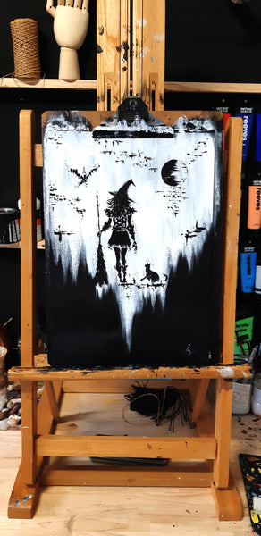 Morgan le Fay - The witch - Original acrylic painting