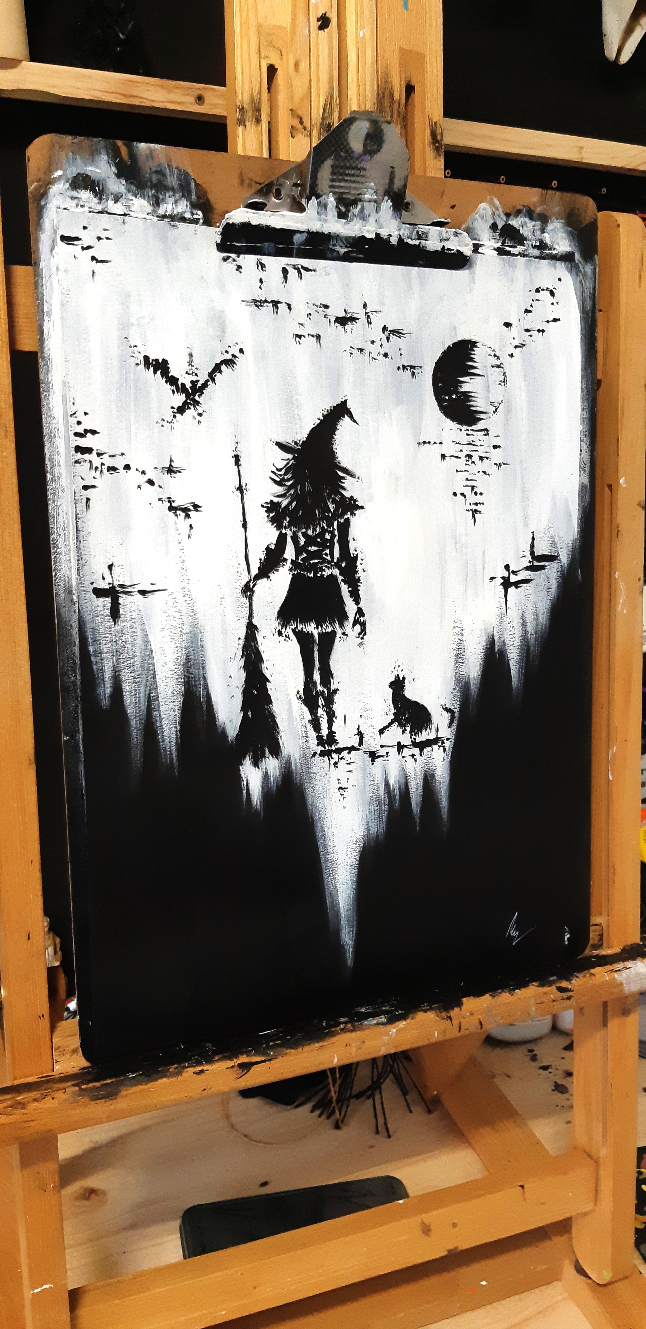 Morgan le Fay - The witch - Original acrylic painting