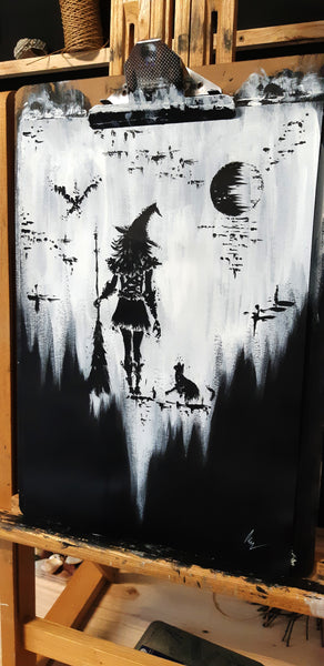 Morgan le Fay - The witch - Original acrylic painting