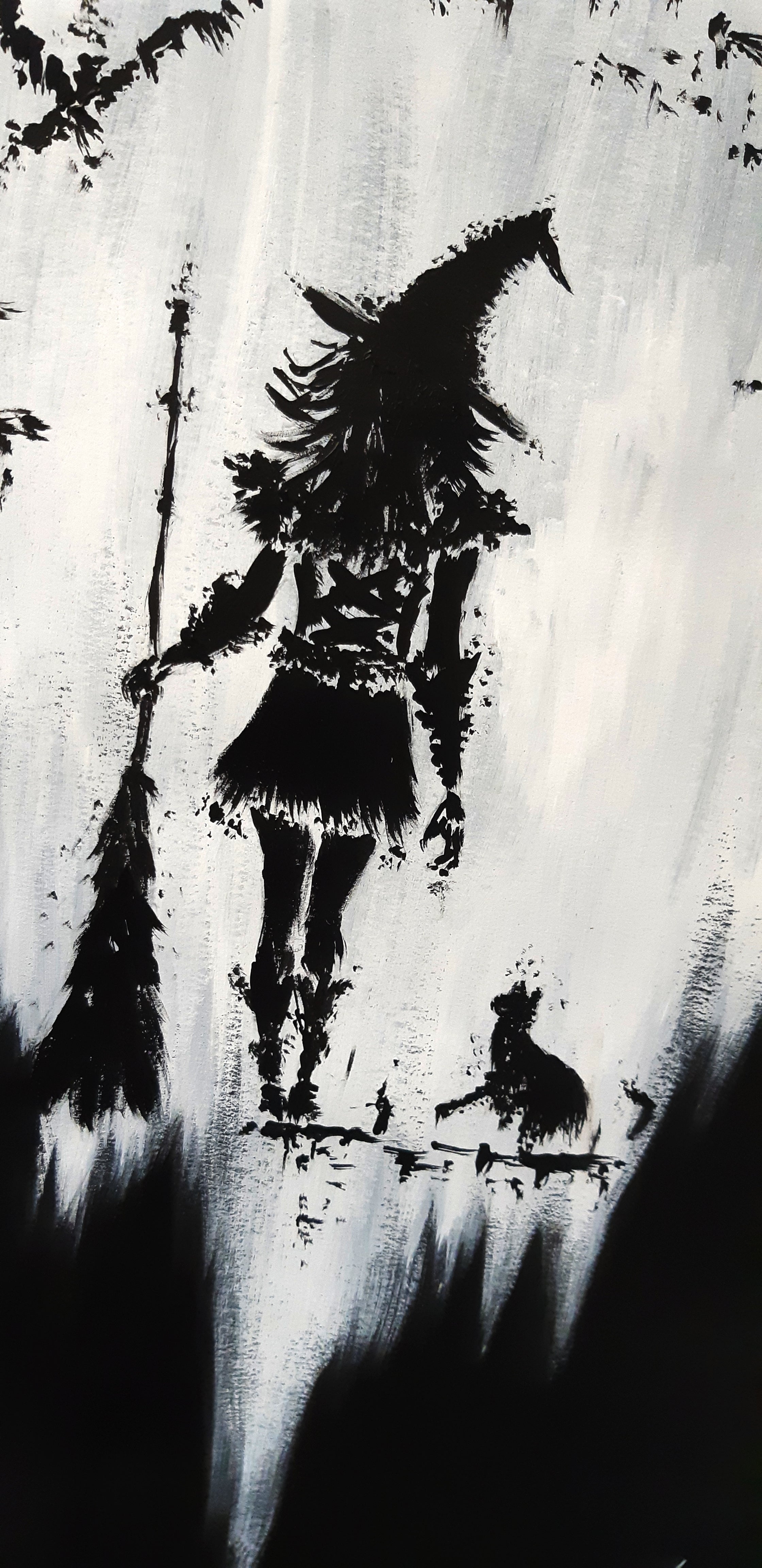 Morgan le Fay - The witch - Original acrylic painting