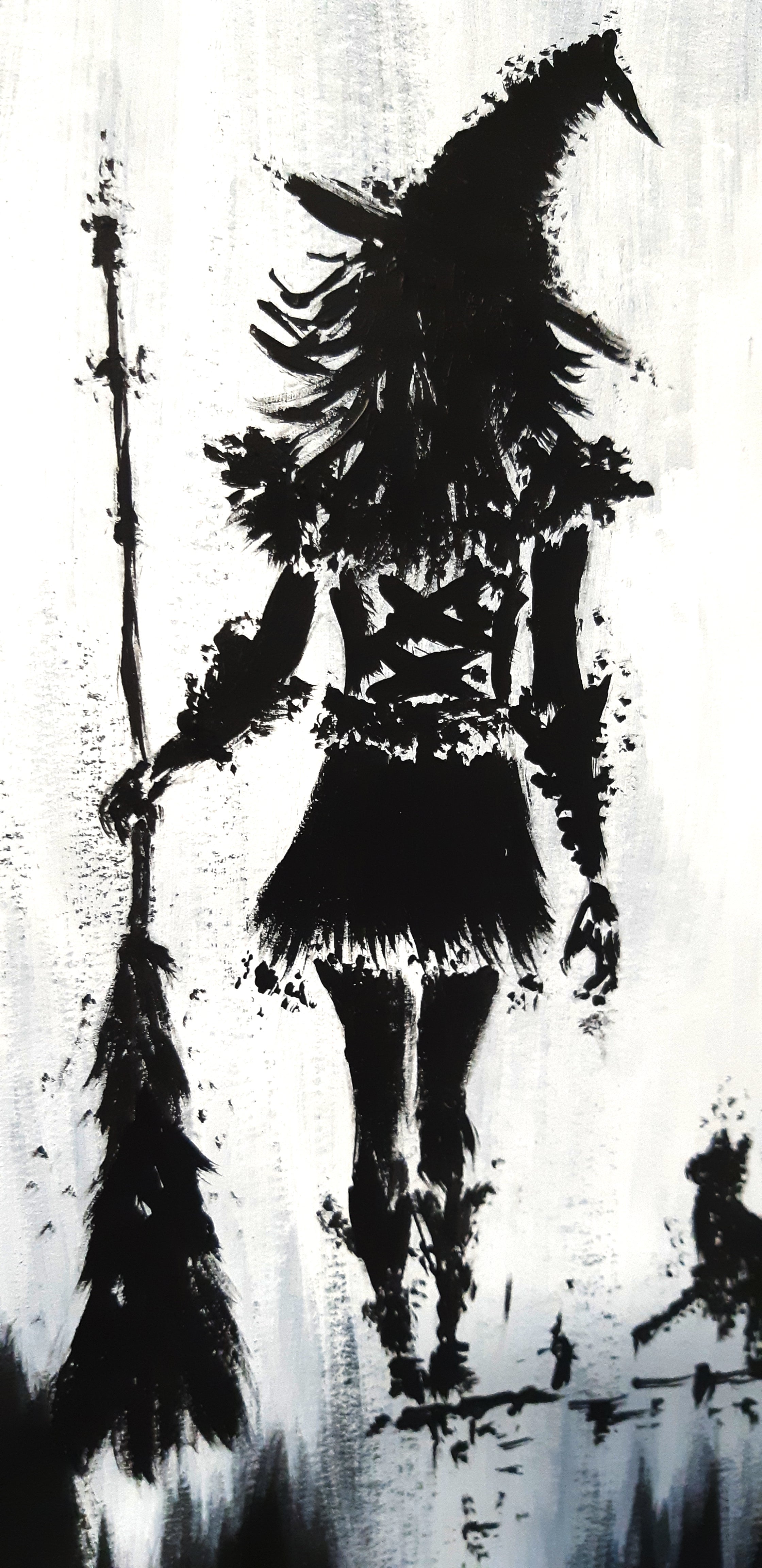 Morgan le Fay - The witch - Original acrylic painting