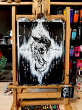 The white wolf and the raven dance with the dead - Original artwork