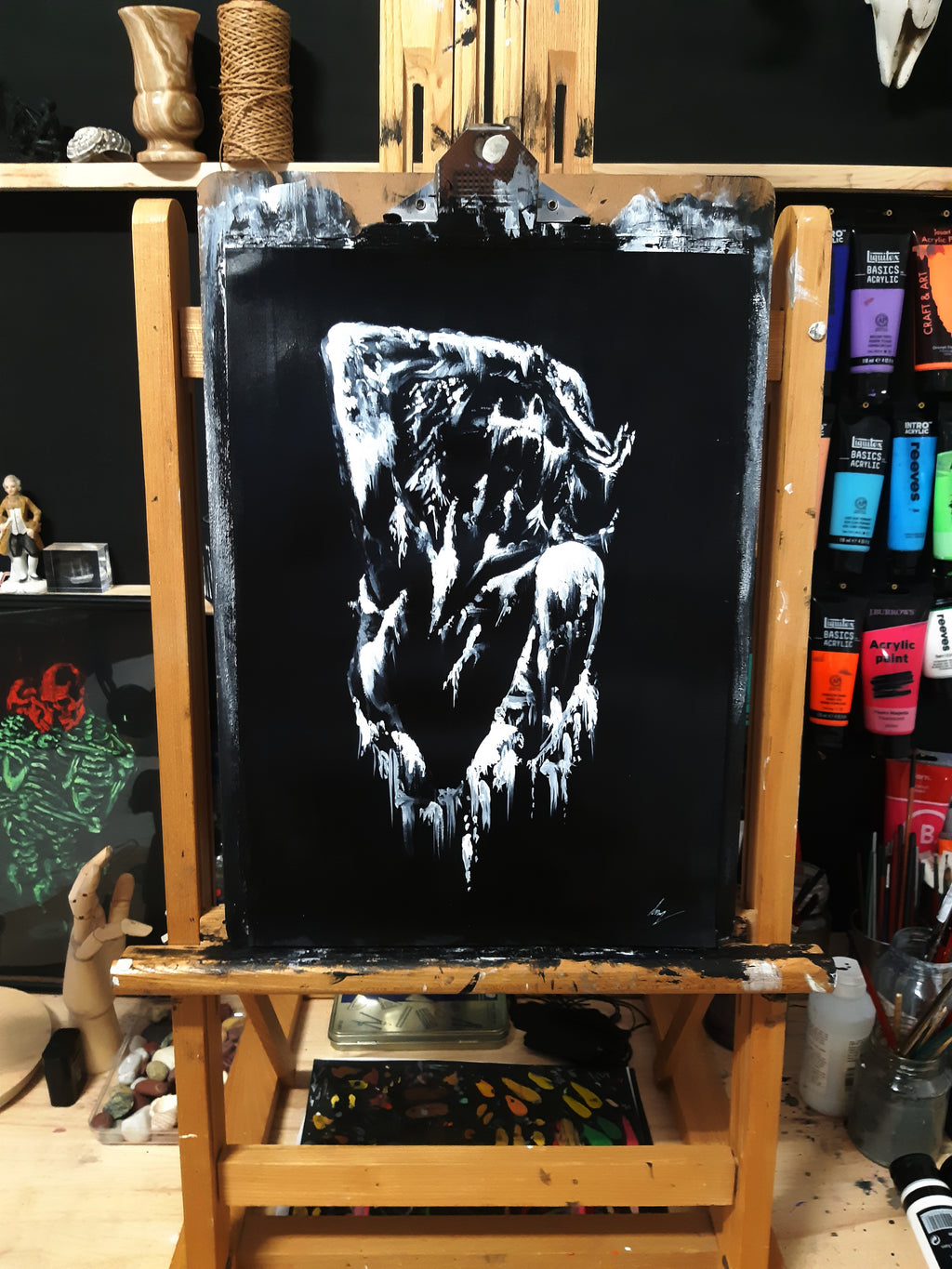 Her screams of pain. Original artwork.