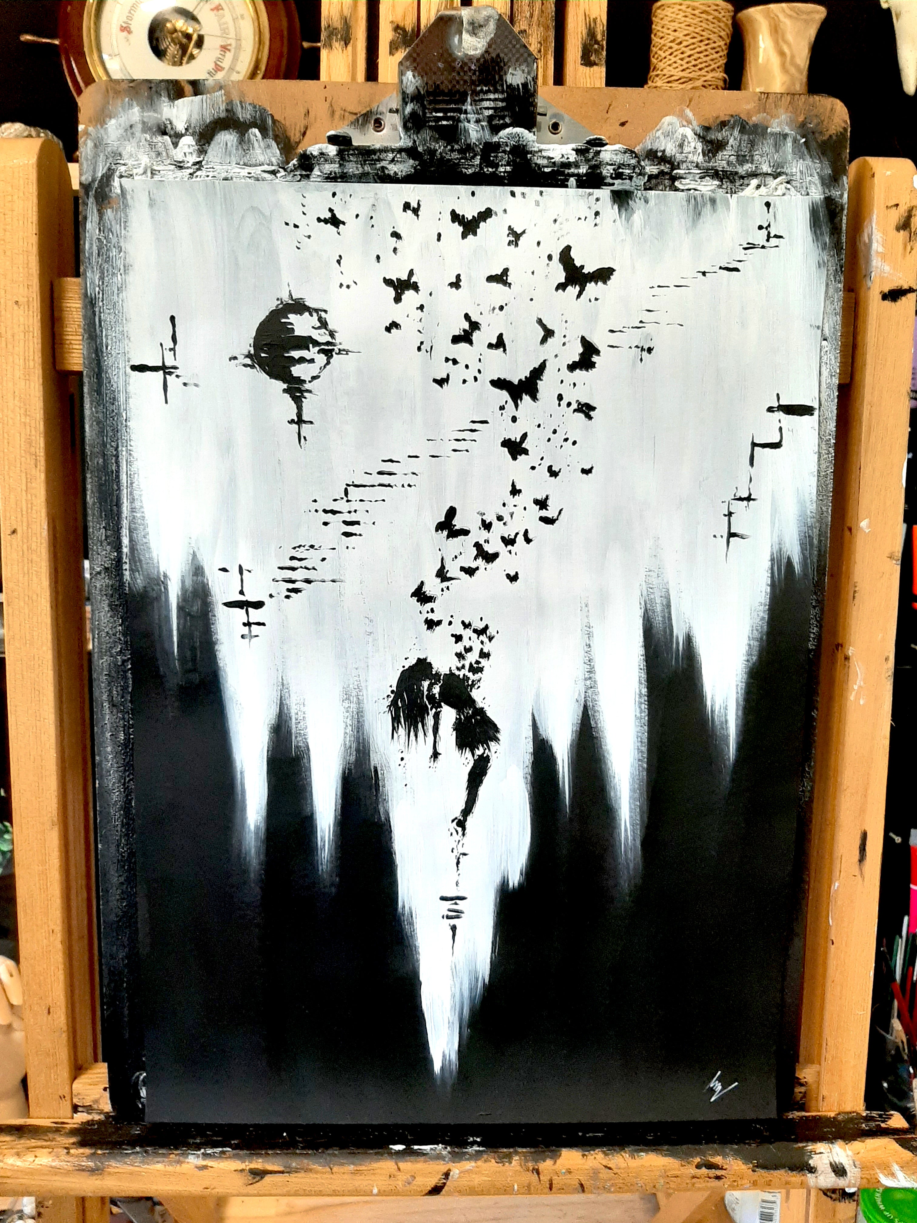 The butterflies call her. Original artwork.