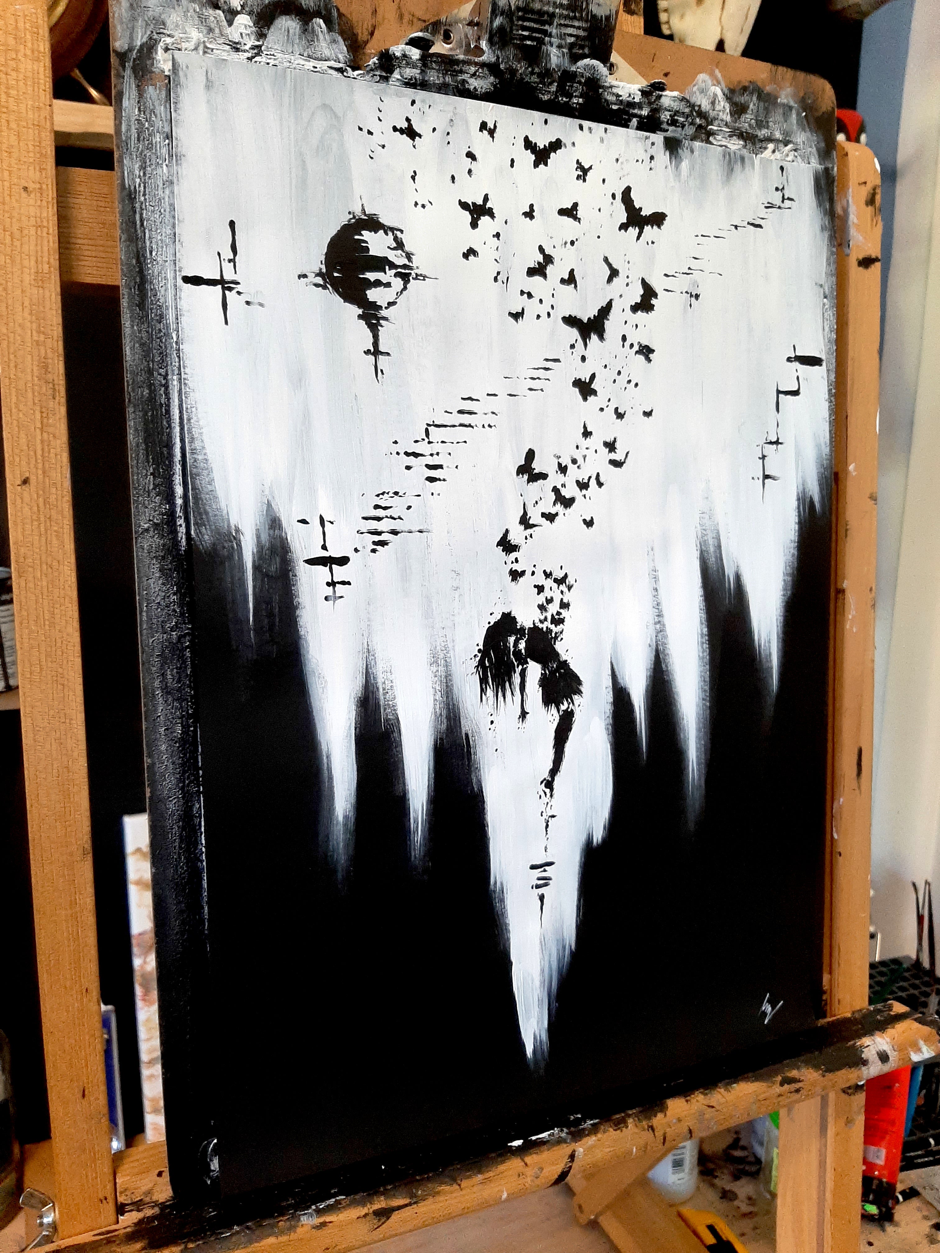 The butterflies call her. Original artwork.