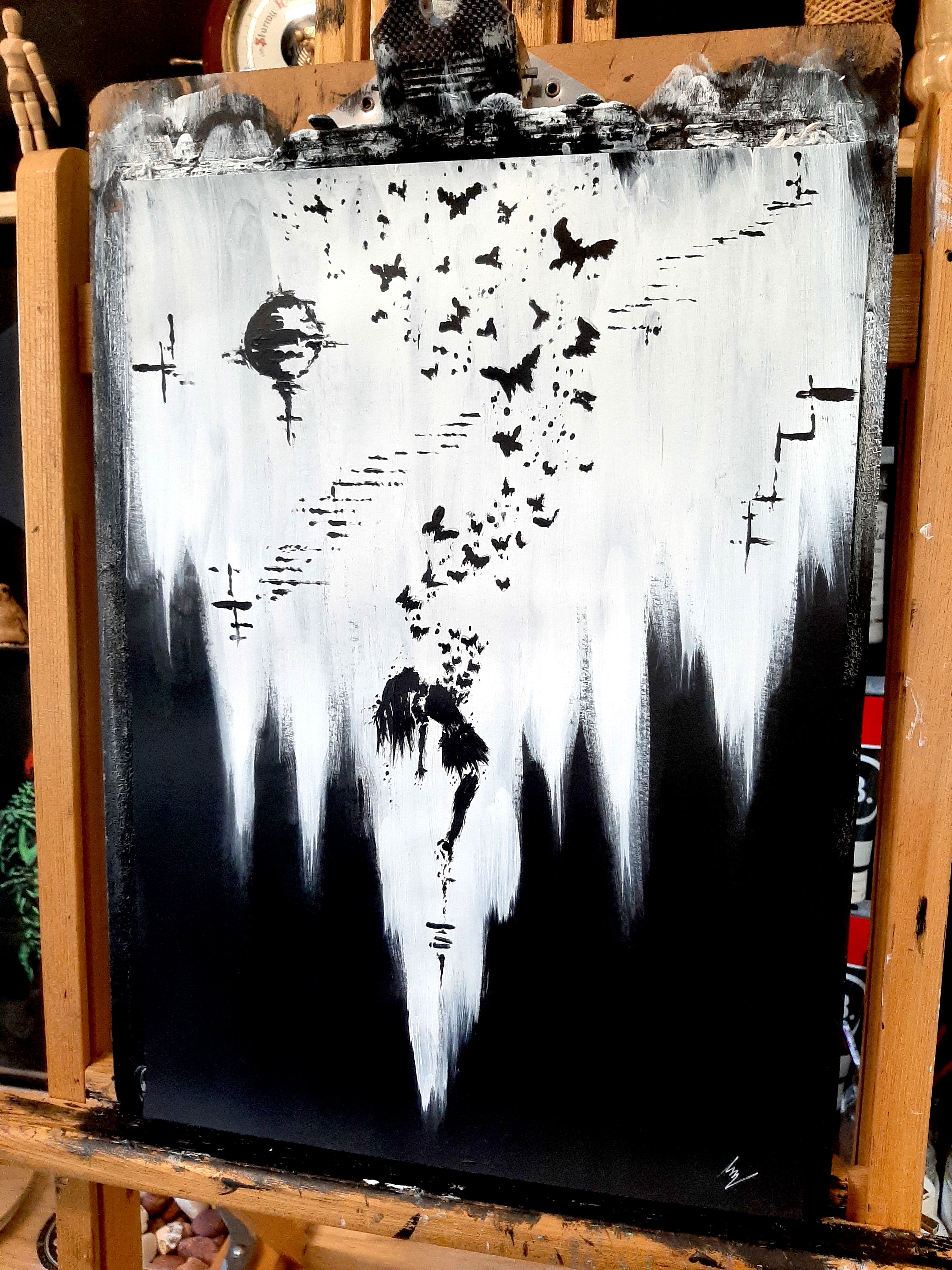 The butterflies call her. Original artwork.