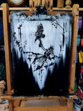 The owl and the witch. Original artwork.