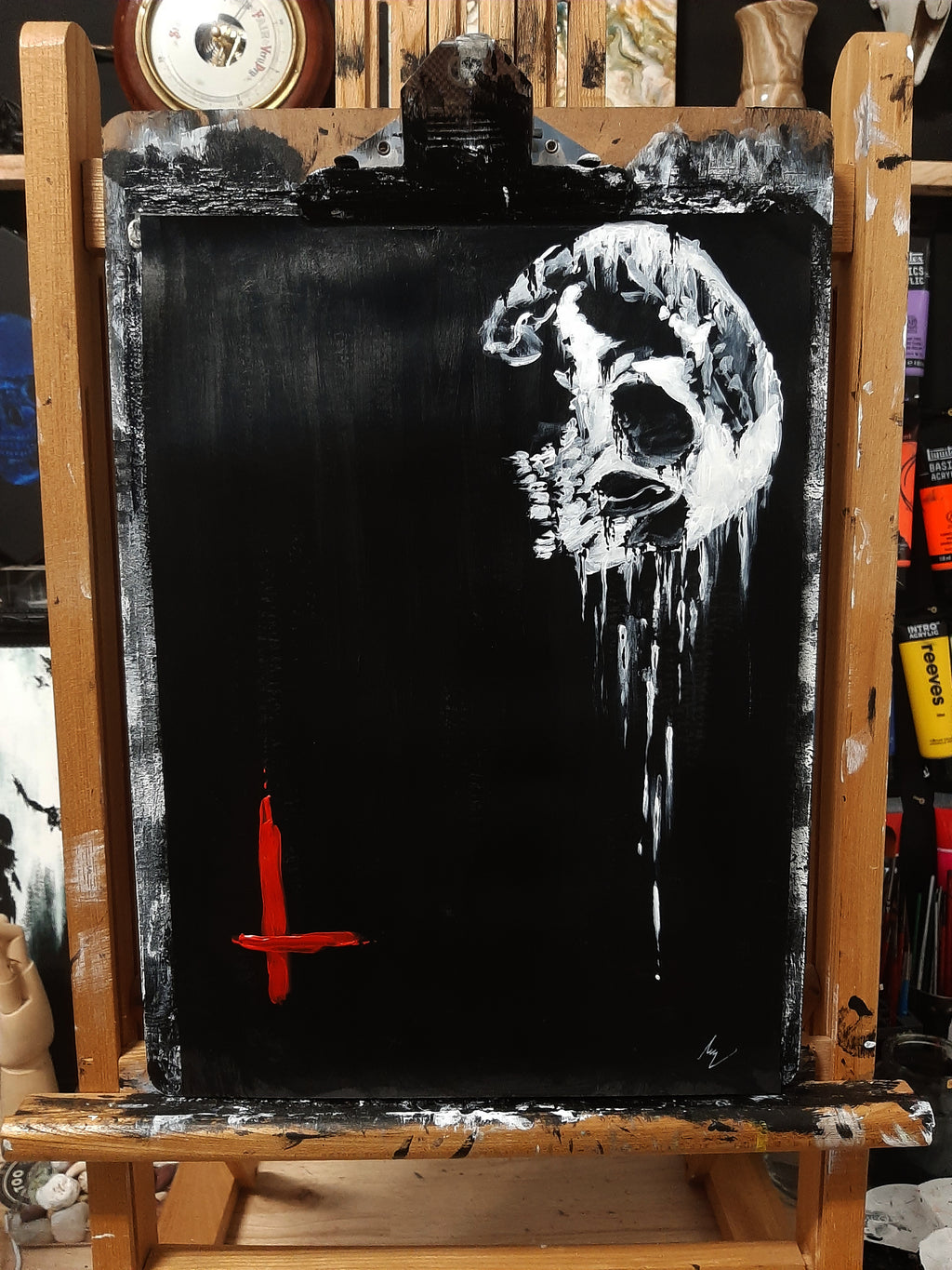 Don't be afraid. Satanic V2. Vintage original artwork.