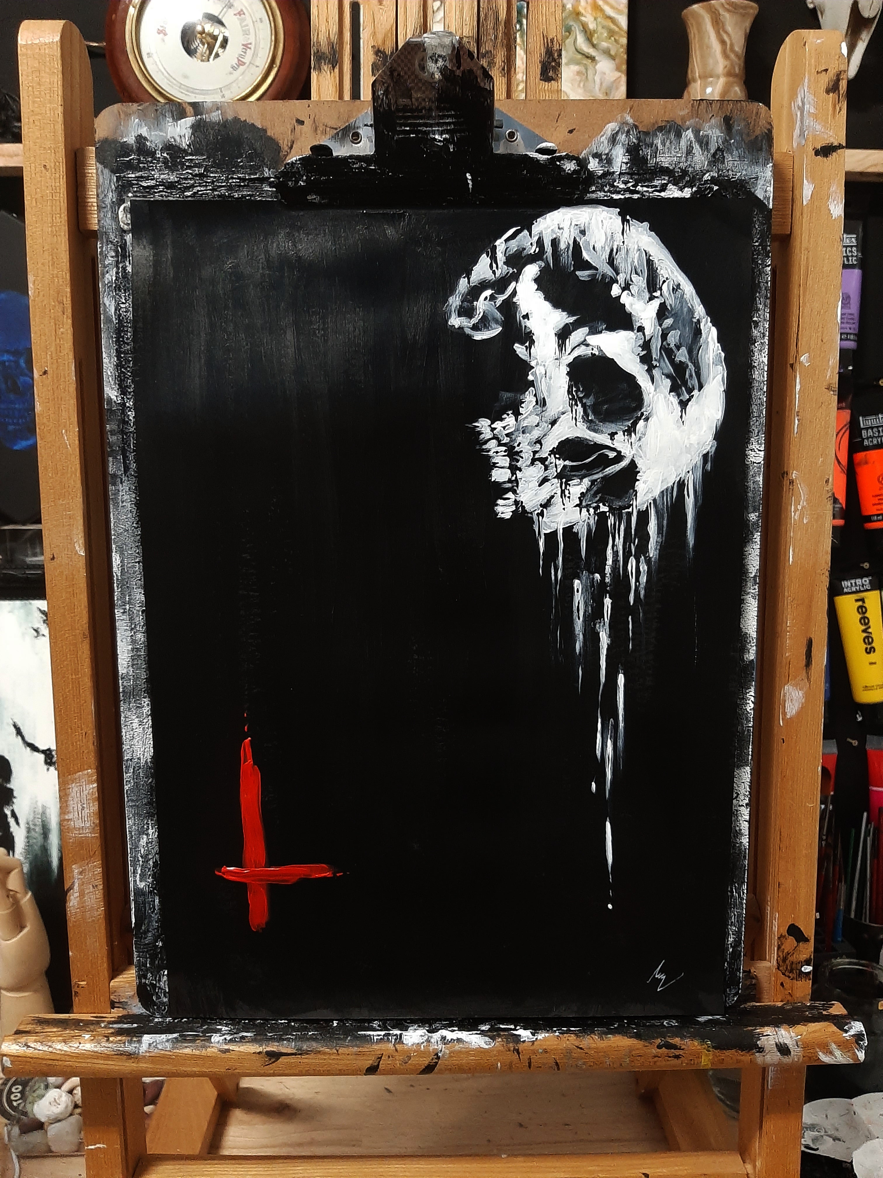 Don't be afraid. Satanic V2. Vintage original artwork.