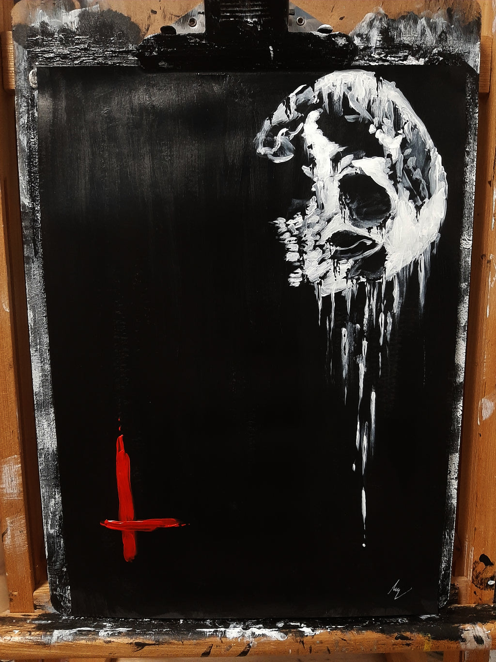 Don't be afraid. Satanic V2. Vintage original artwork.