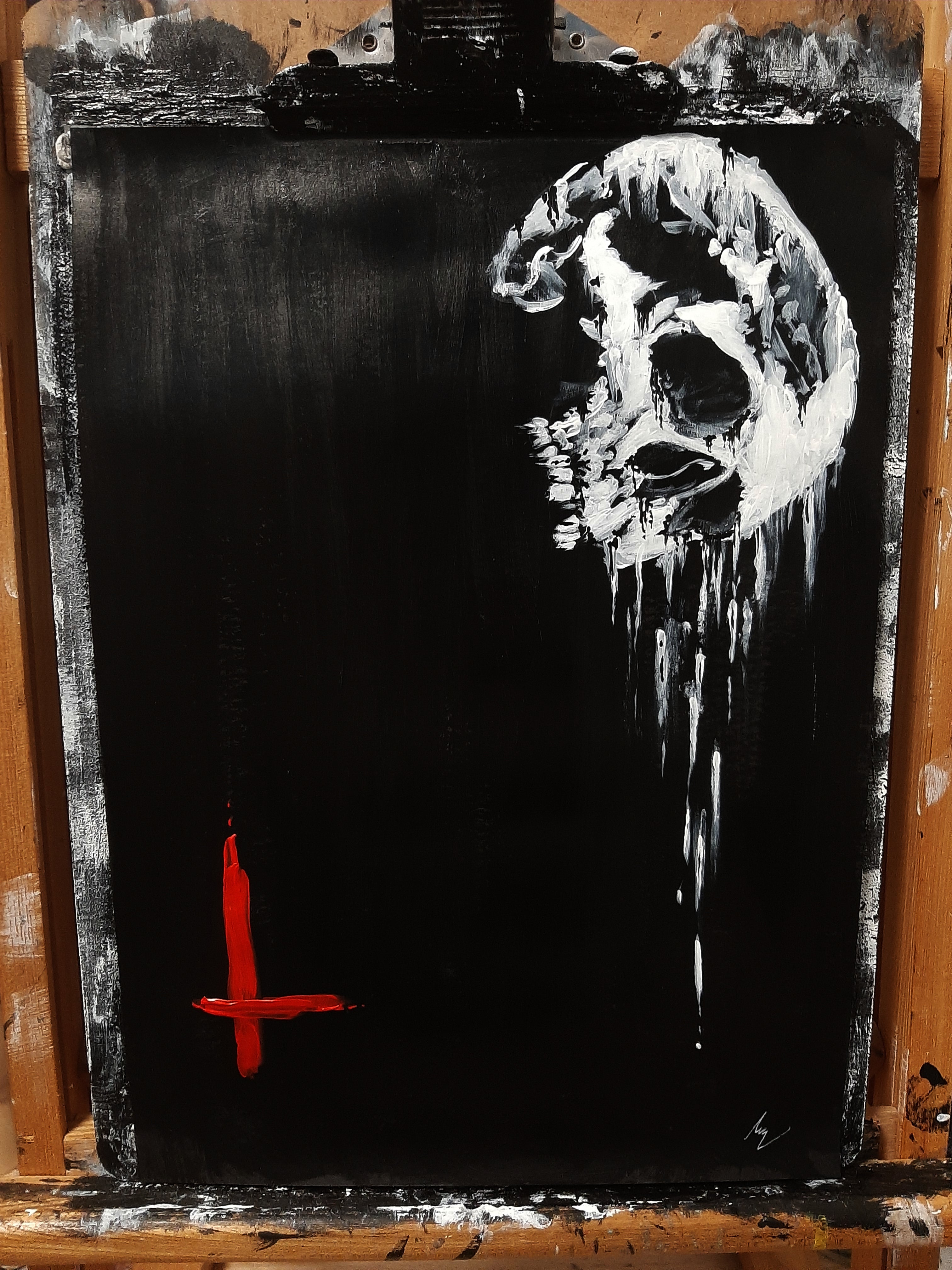 Don't be afraid. Satanic V2. Vintage original artwork.