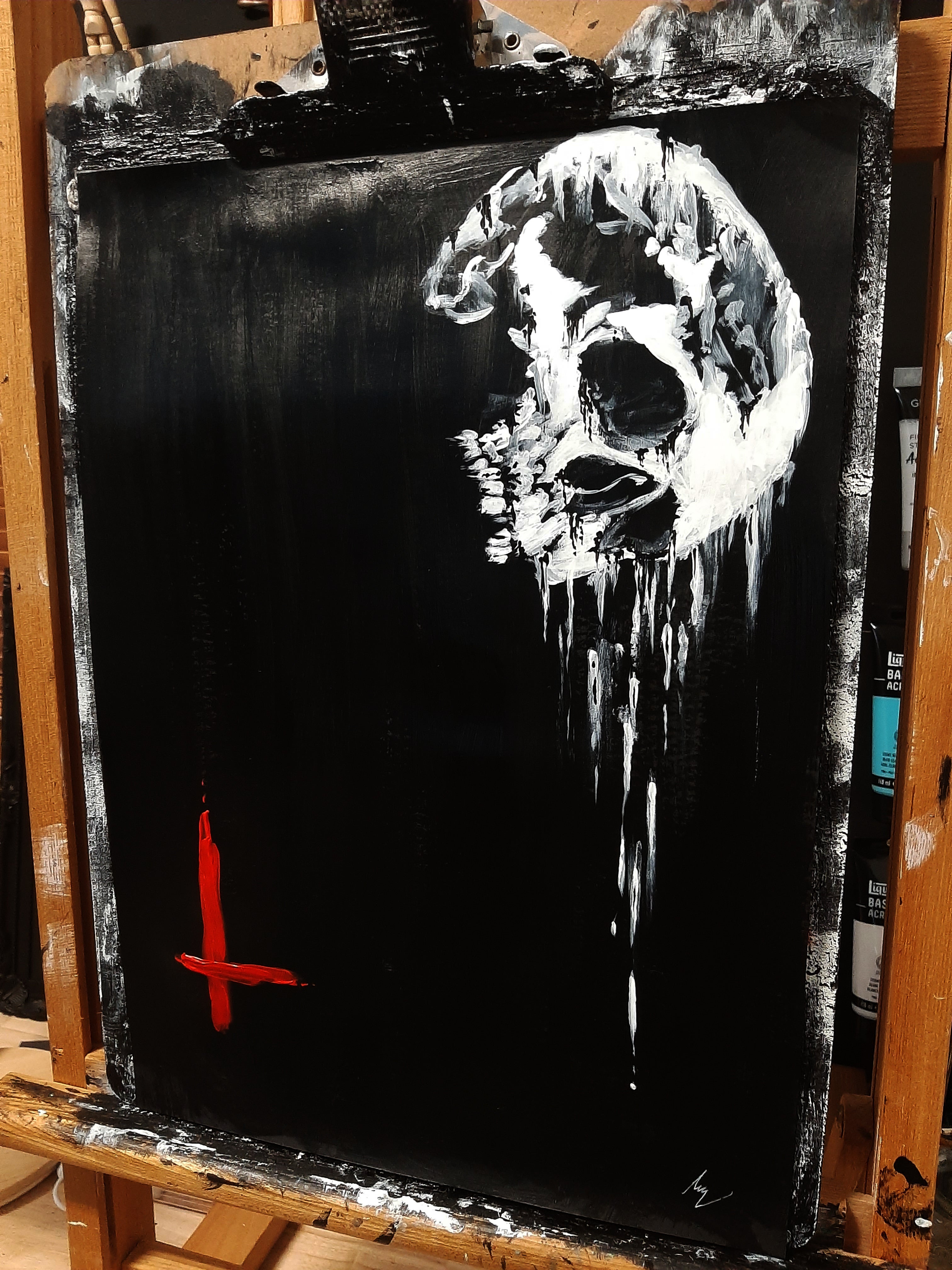 Don't be afraid. Satanic V2. Vintage original artwork.