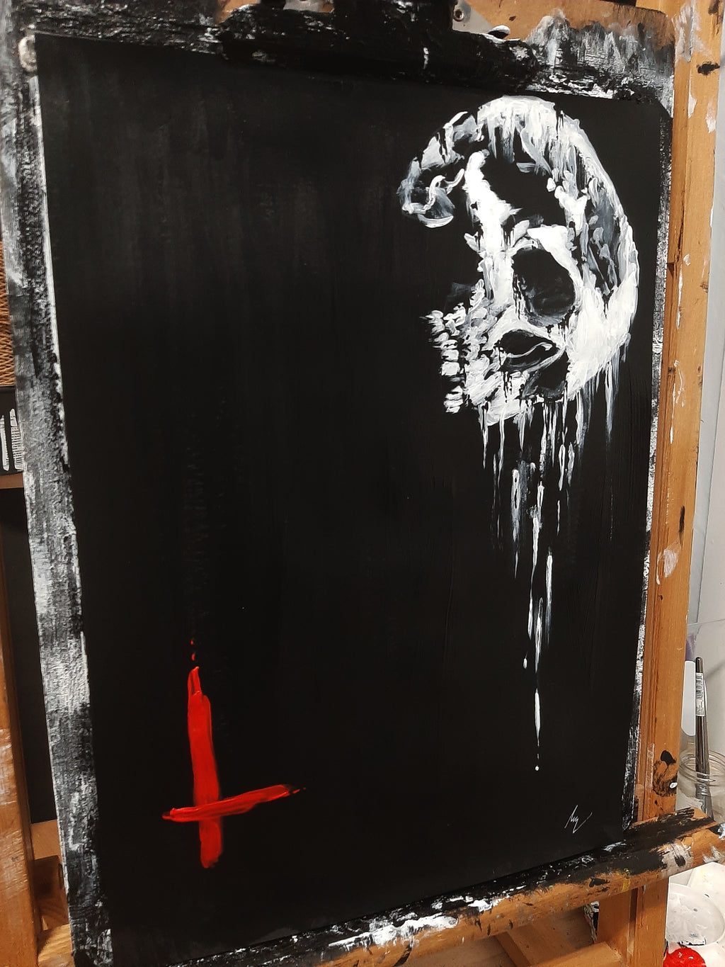 Don't be afraid. Satanic V2. Vintage original artwork.