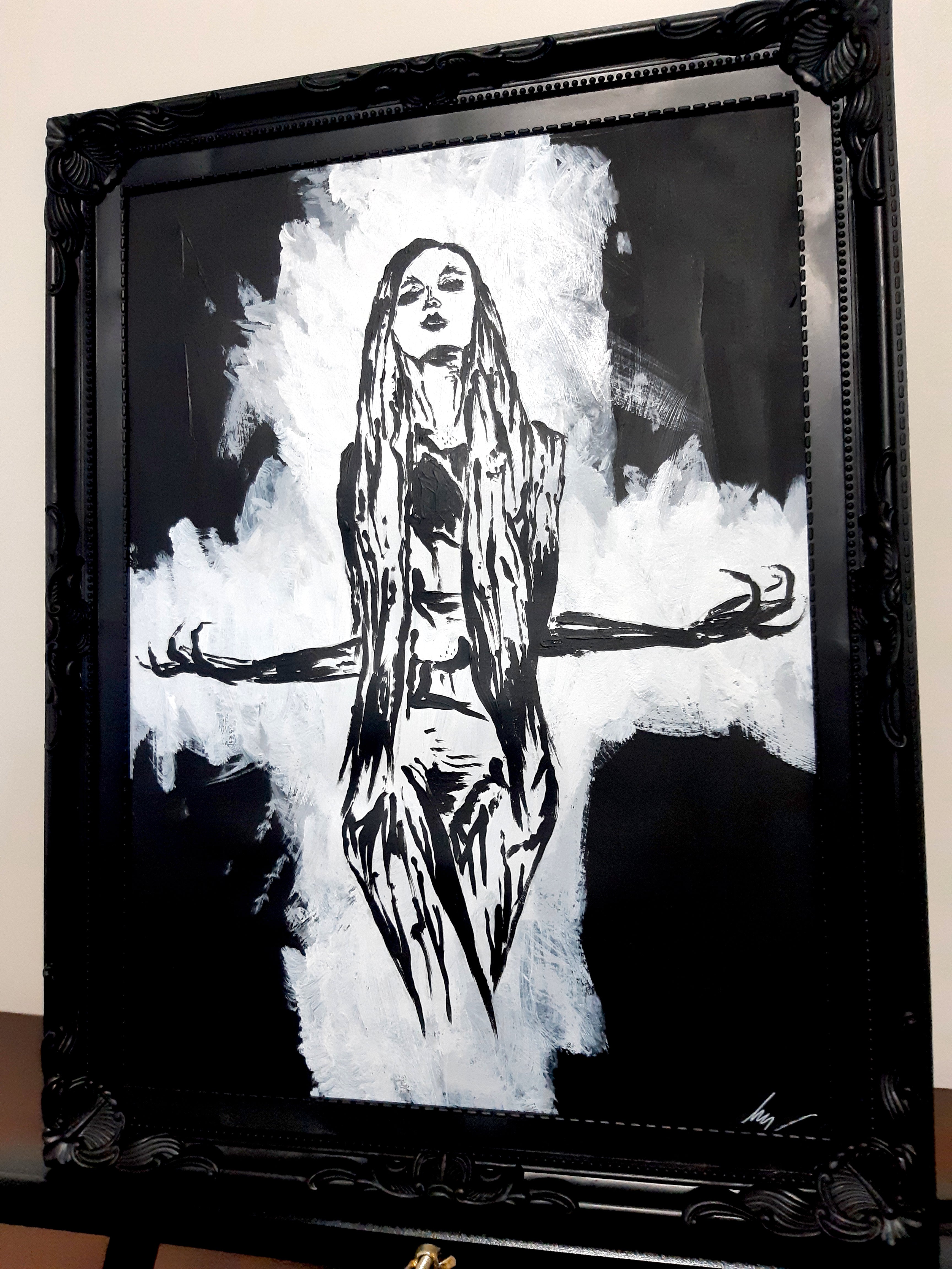 Her divine power. Vintage original artwork.