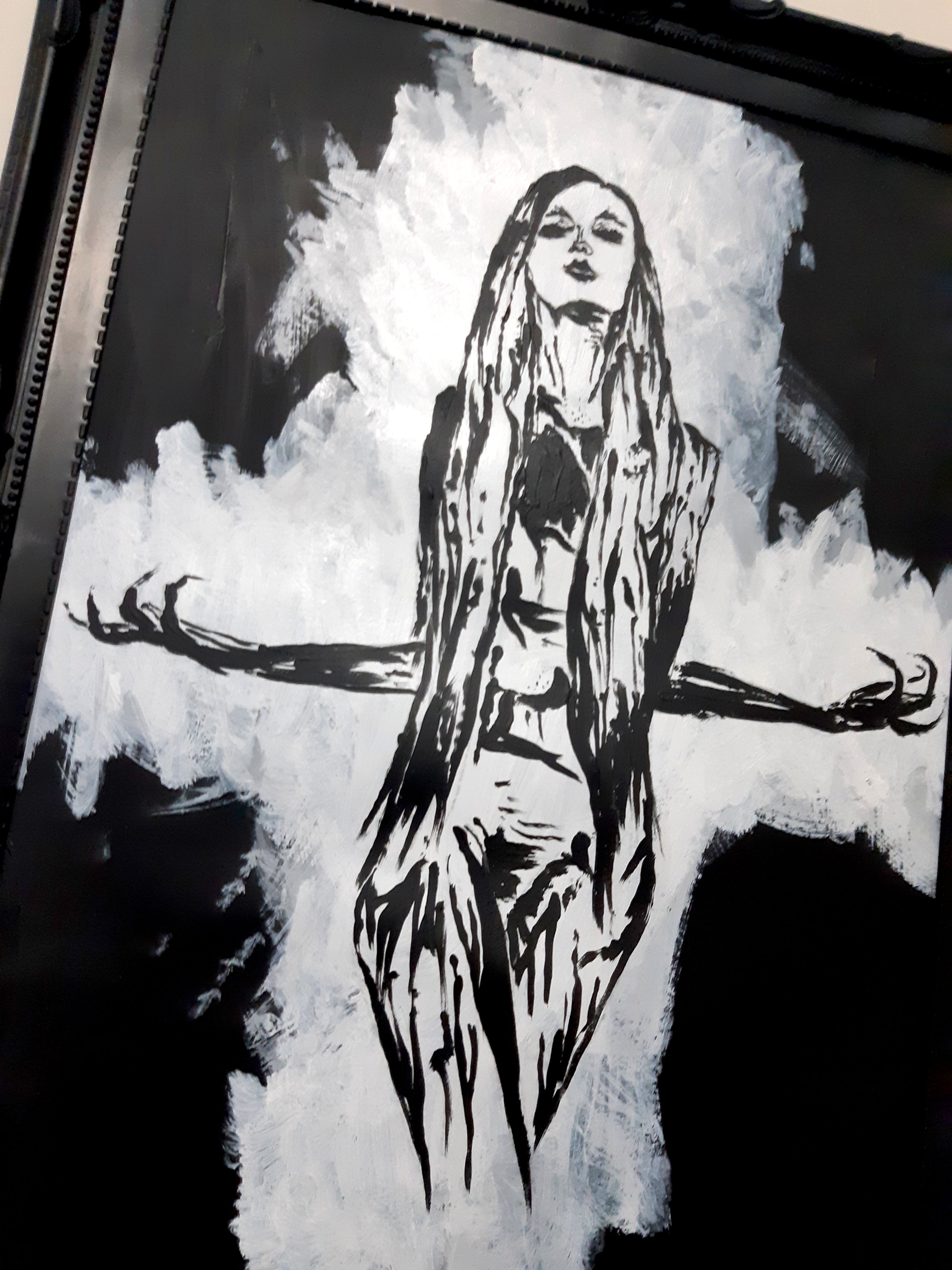 Her divine power. Vintage original artwork.