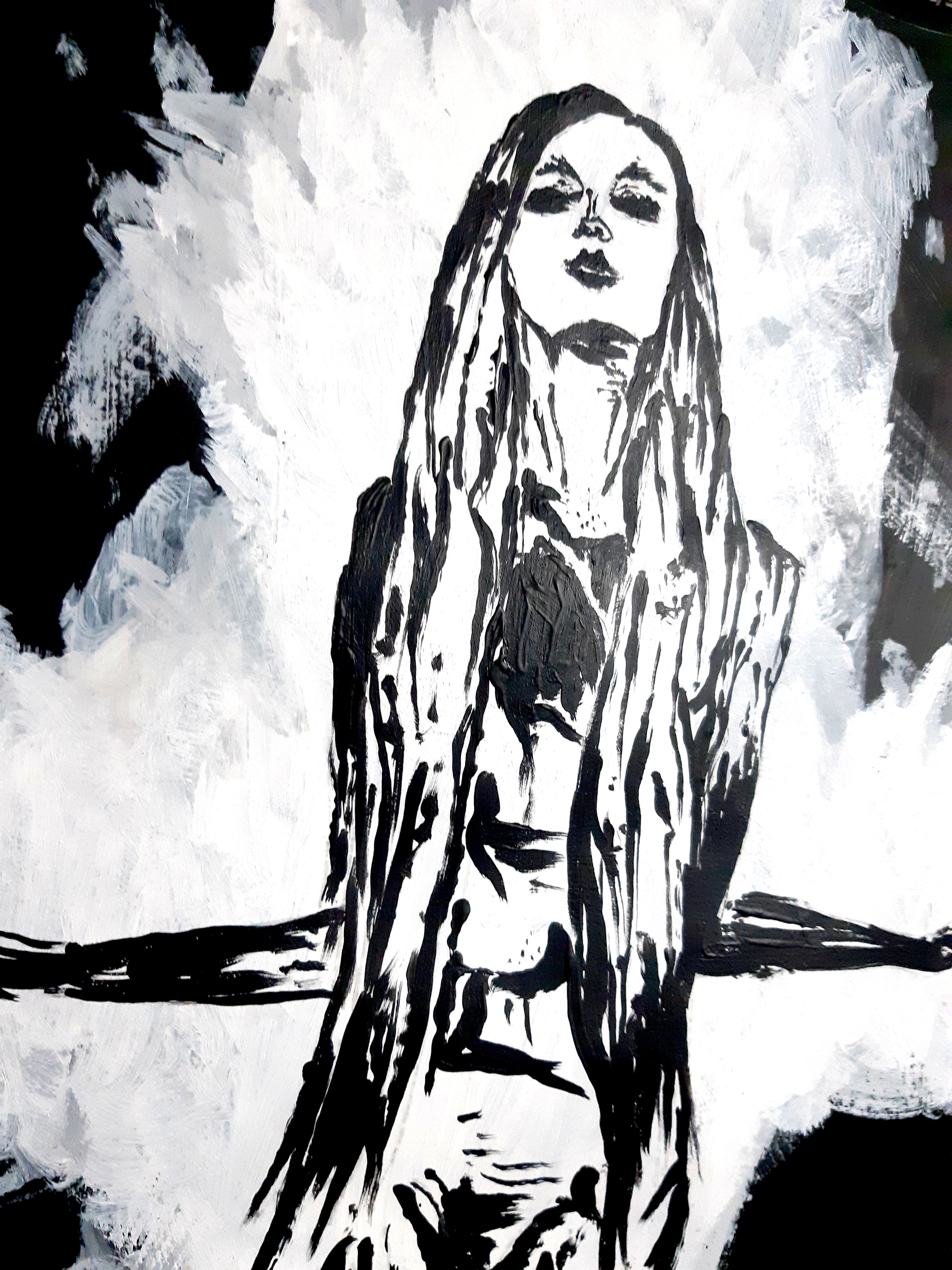 Her divine power. Vintage original artwork.