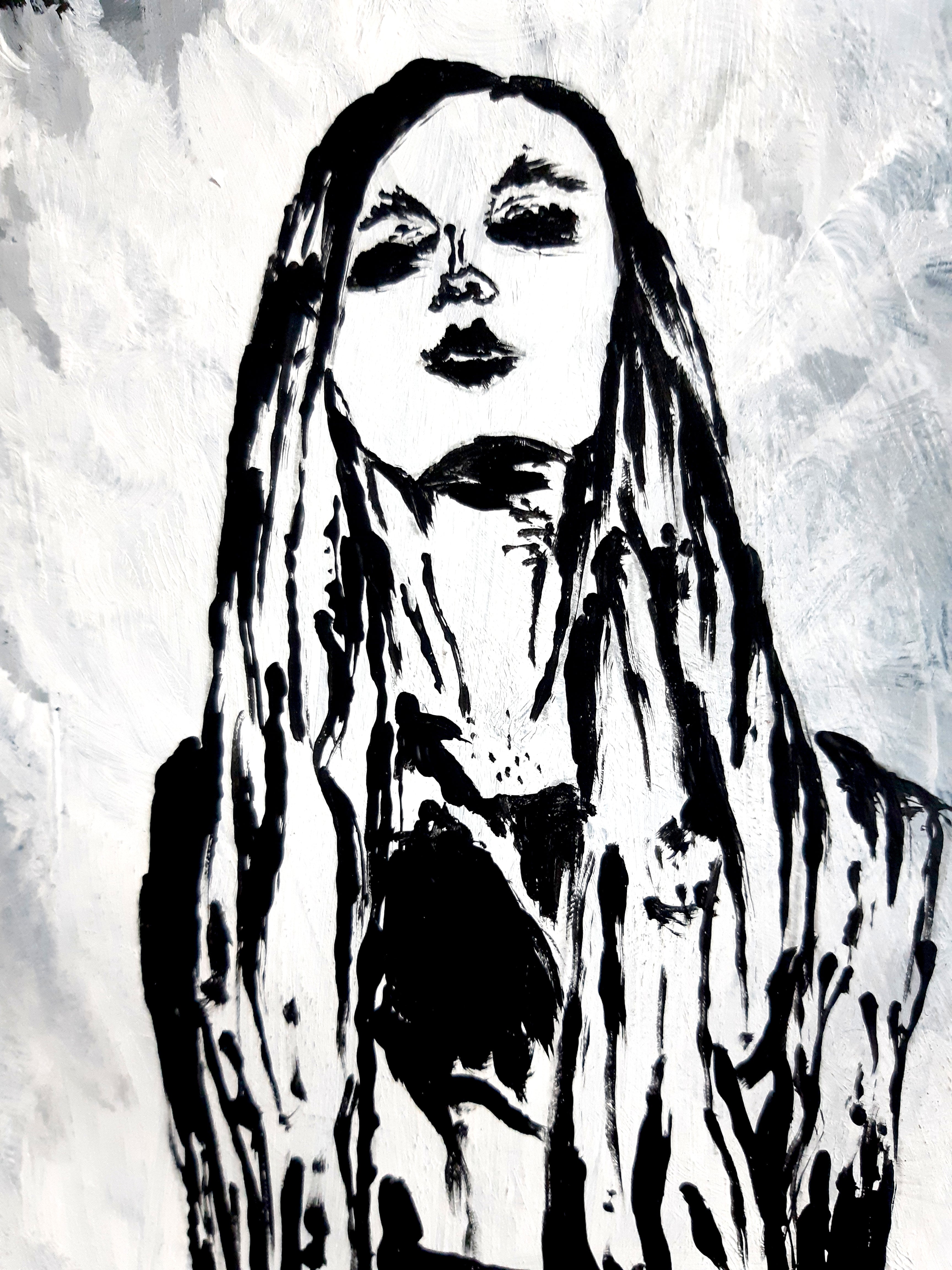Her divine power. Vintage original artwork.
