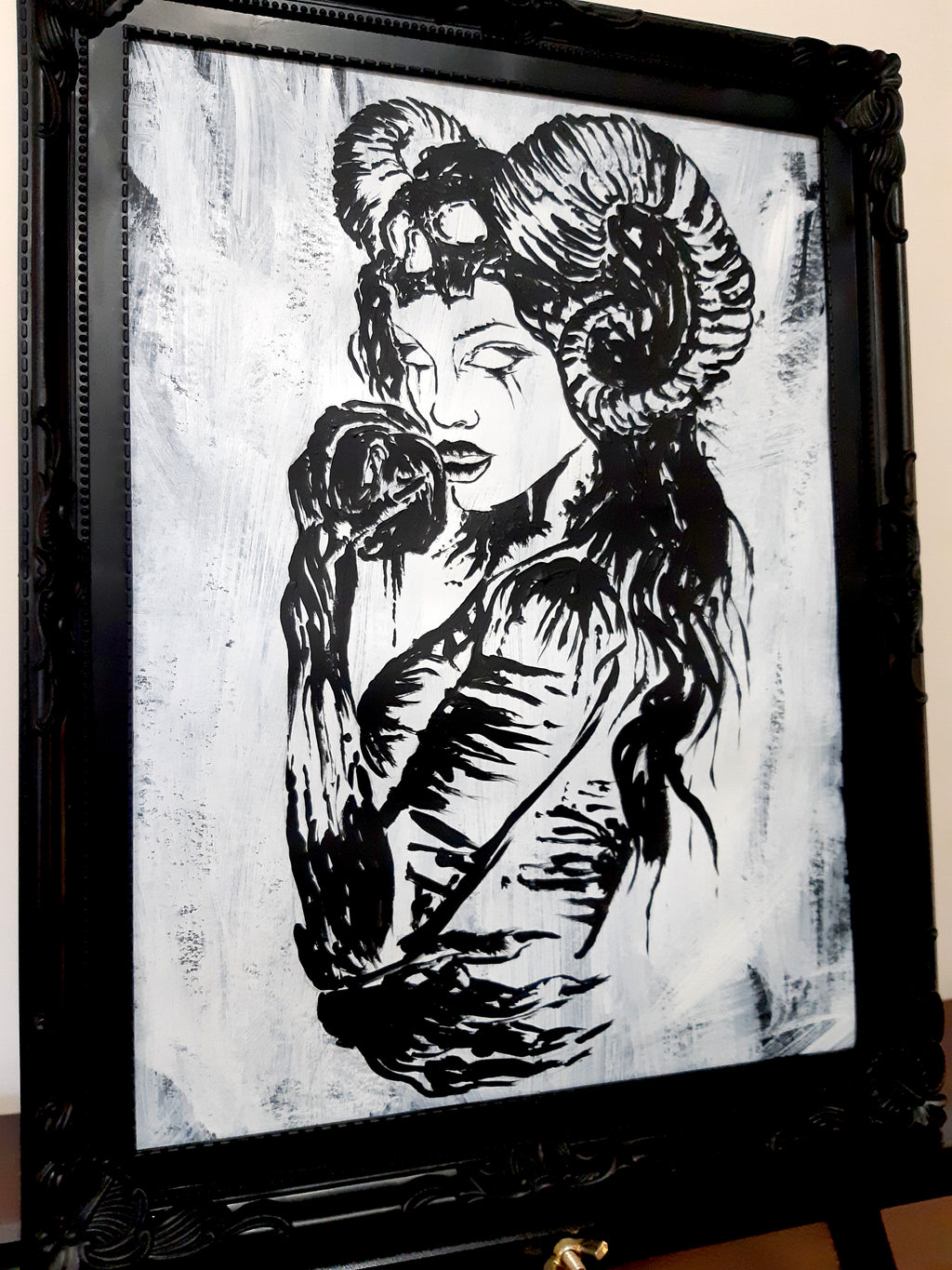 Her deadly desire. Vintage original artwork.