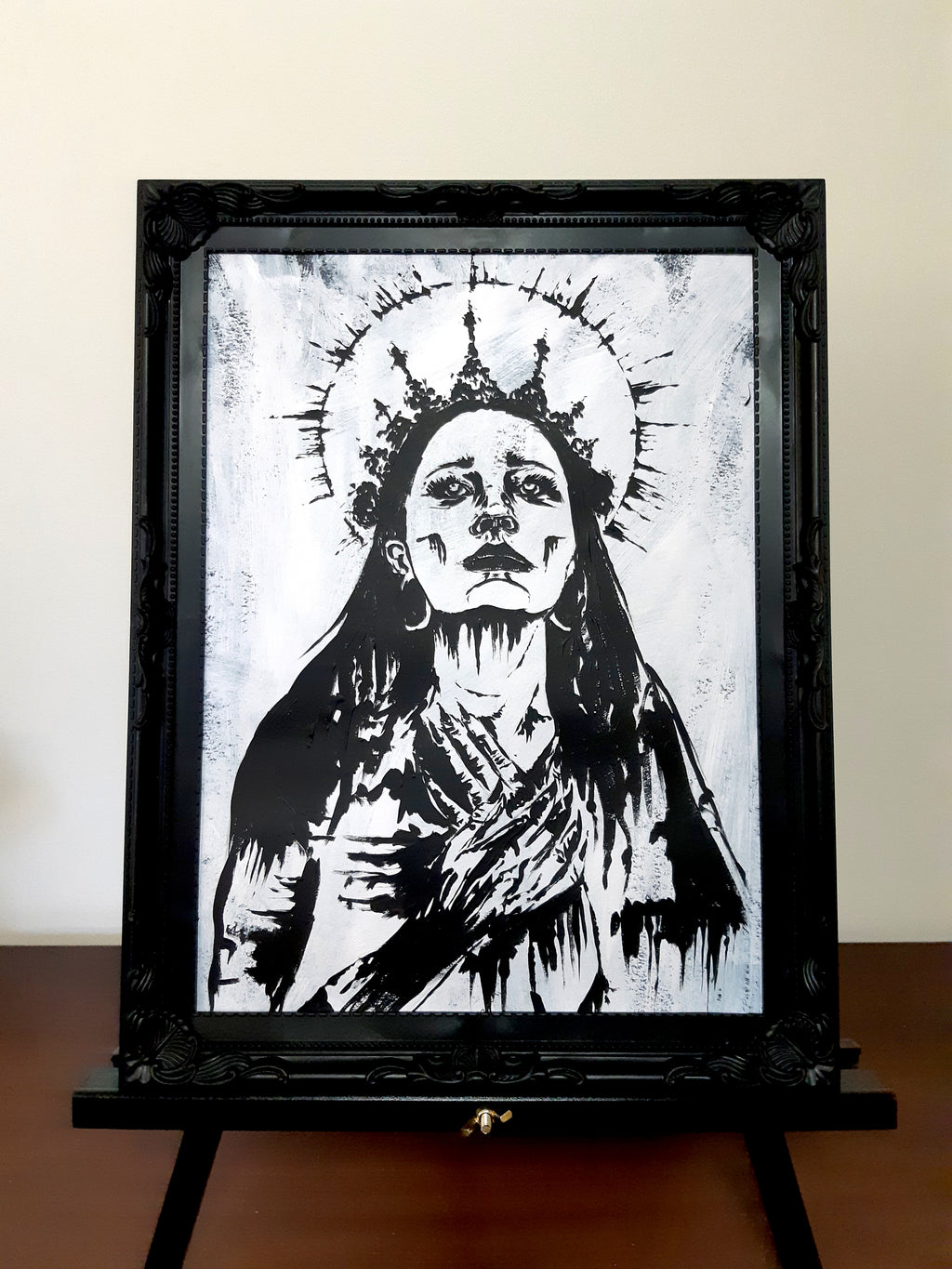 The girl who keeps dreaming. Vintage original artwork.