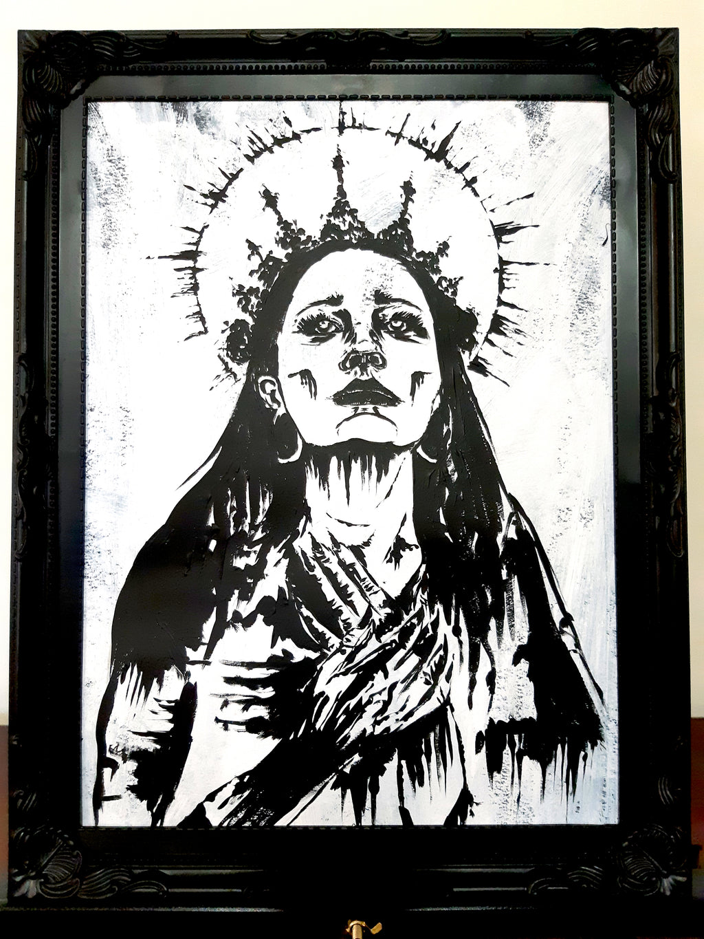 The girl who keeps dreaming. Vintage original artwork.
