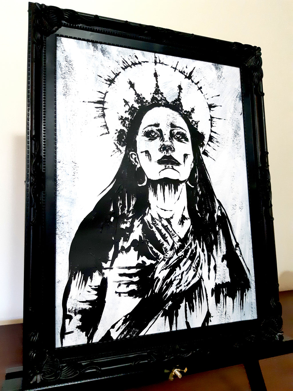 The girl who keeps dreaming. Vintage original artwork.
