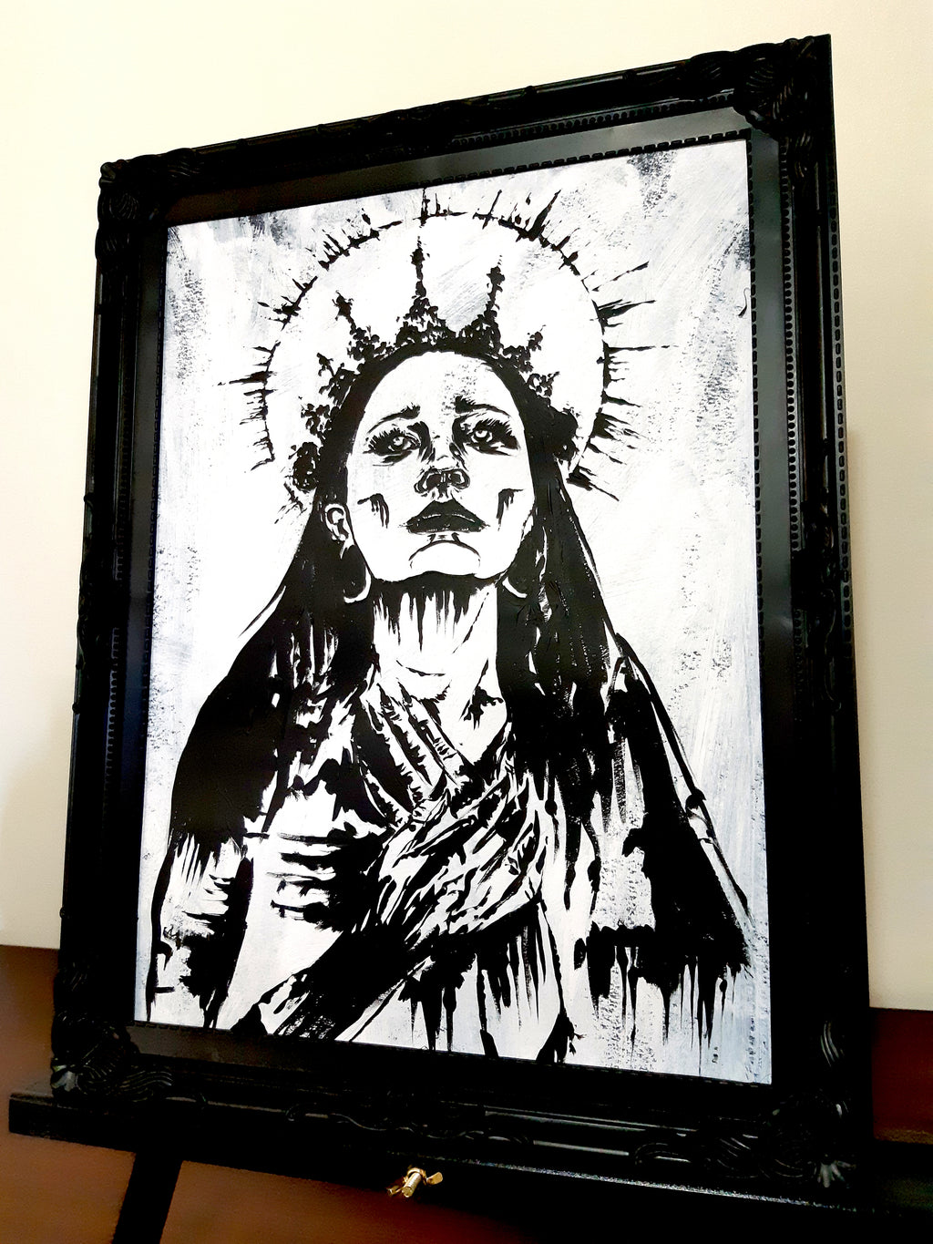 The girl who keeps dreaming. Vintage original artwork.