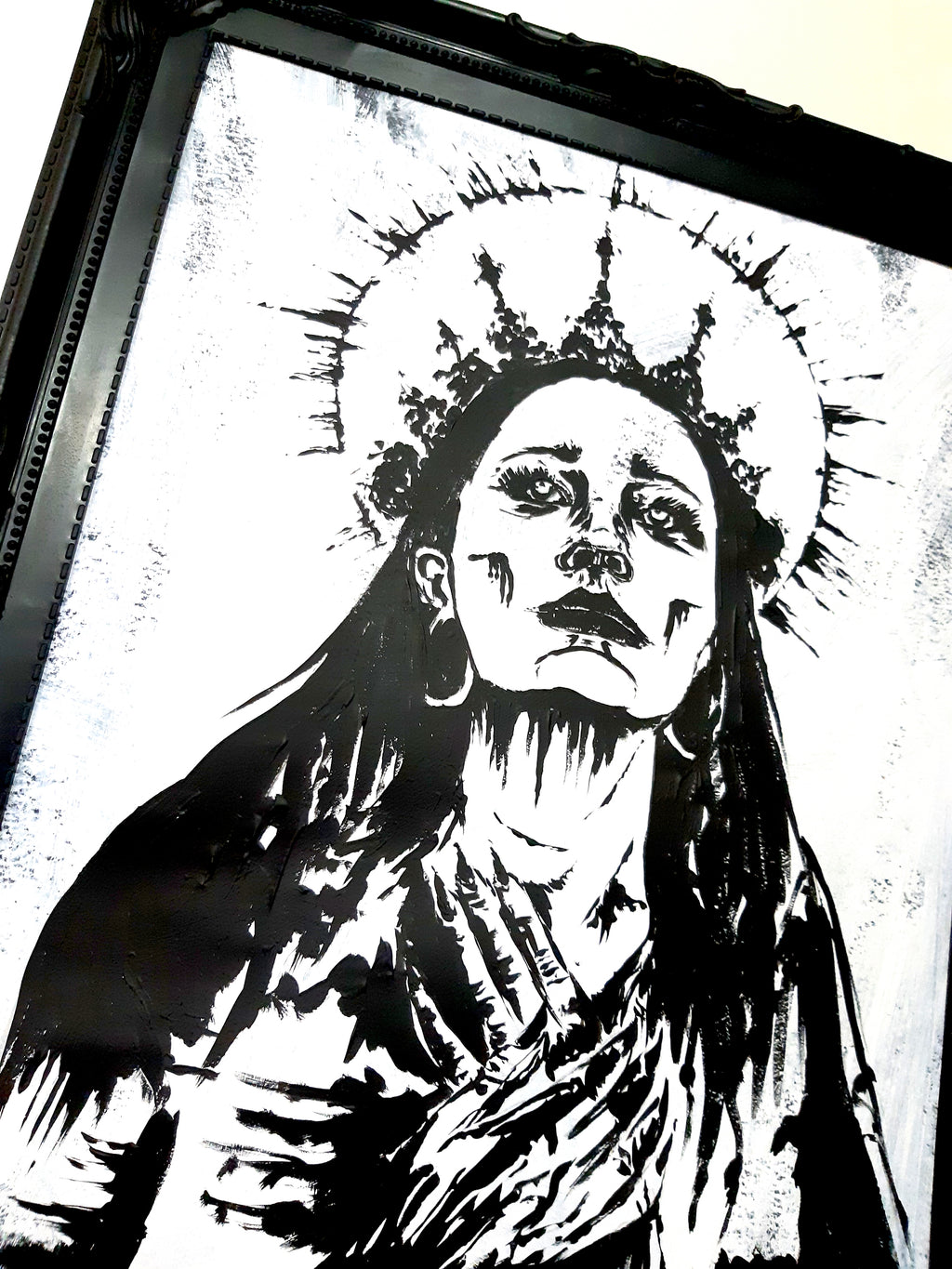 The girl who keeps dreaming. Vintage original artwork.