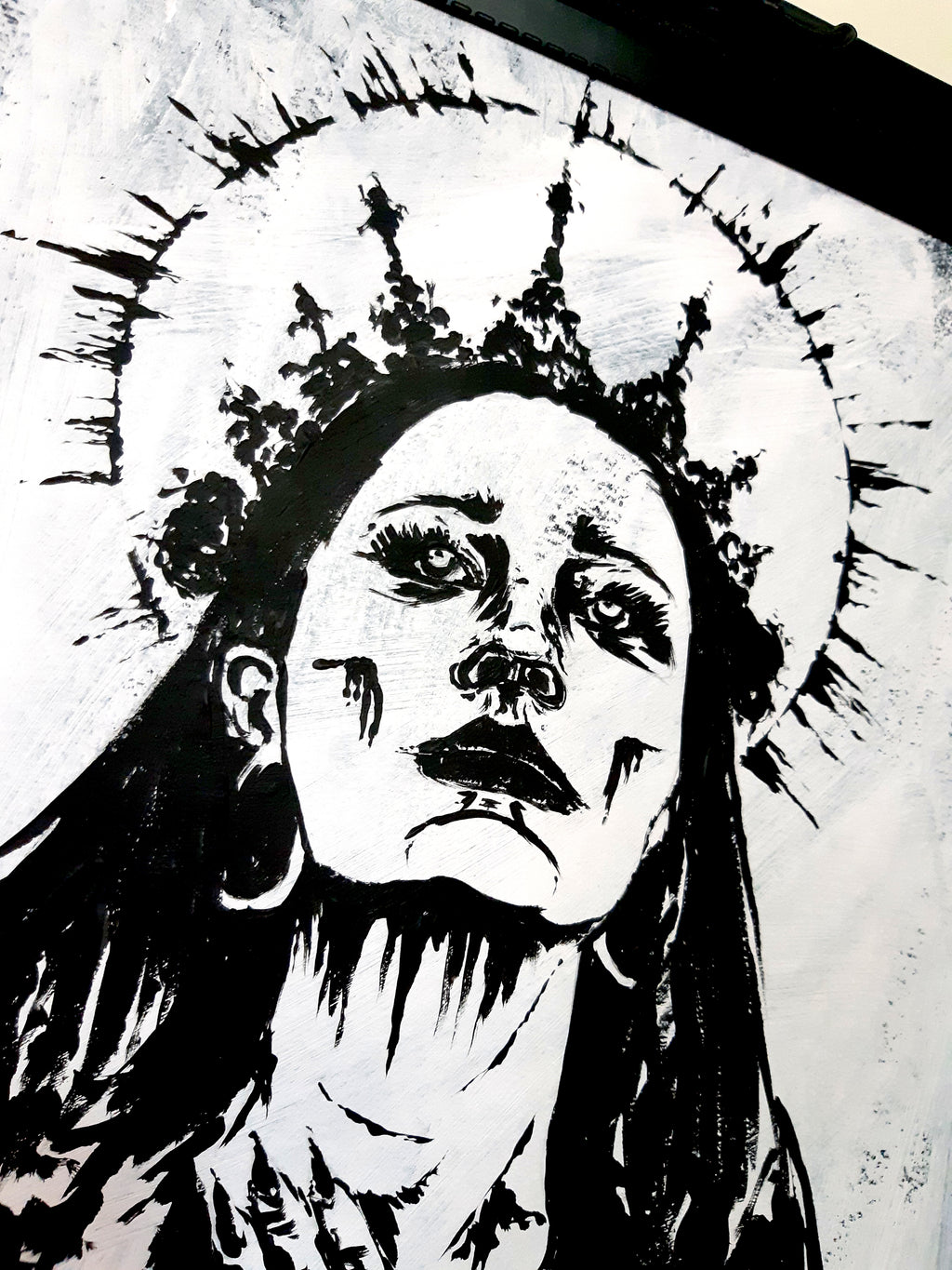 The girl who keeps dreaming. Vintage original artwork.
