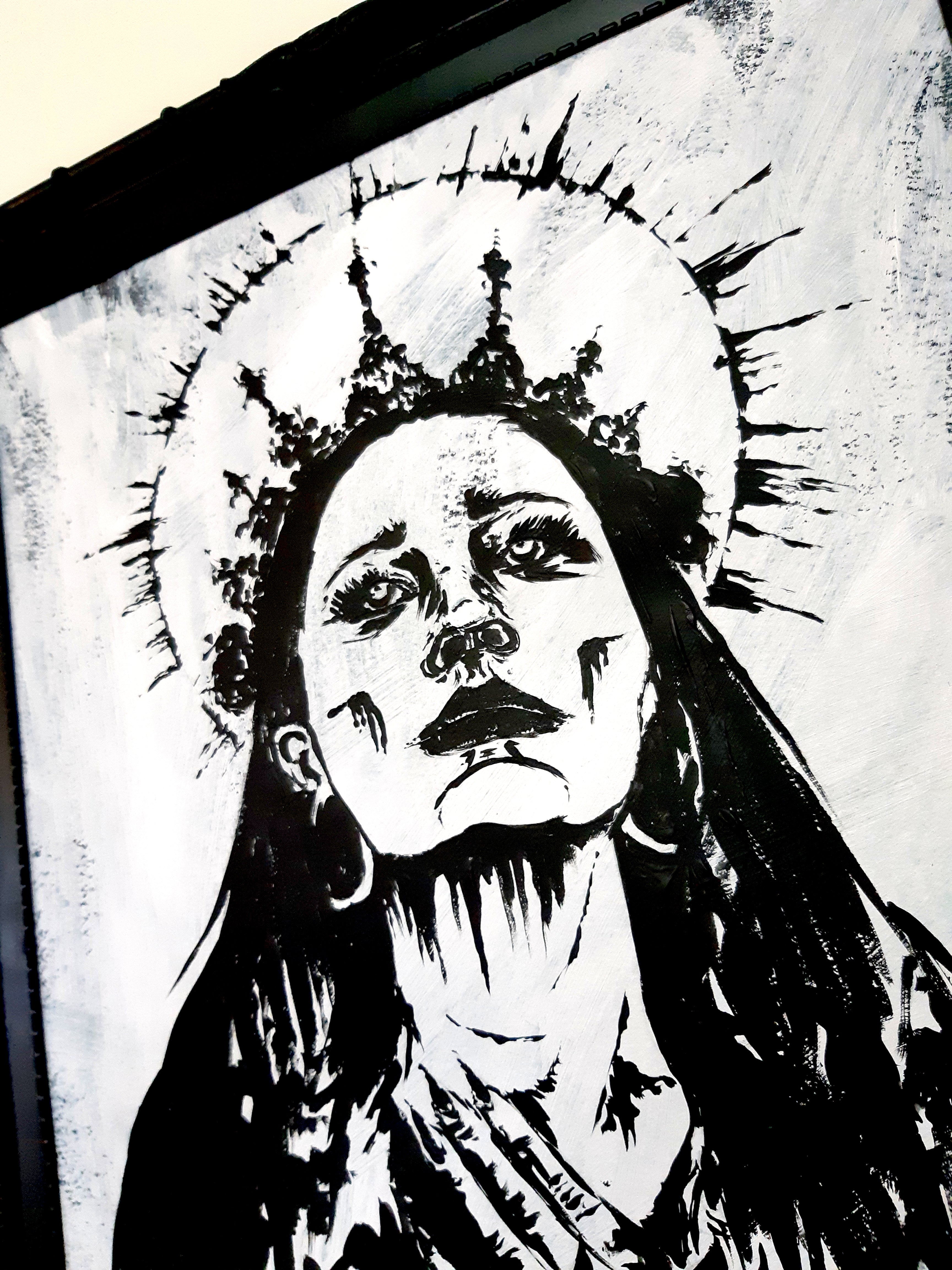 The girl who keeps dreaming. Vintage original artwork.