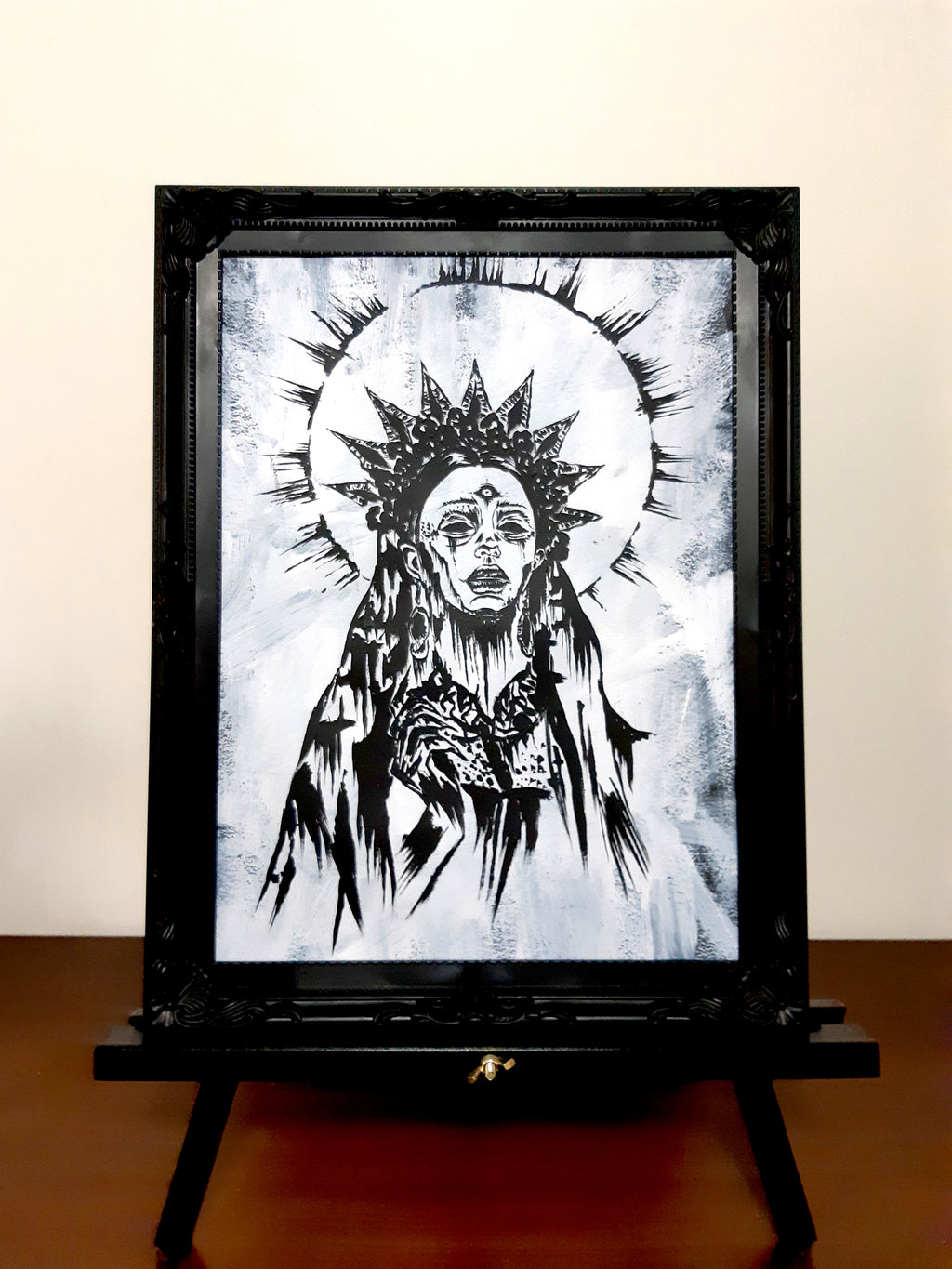 She sees all. Gothic home decor - Poster wall art. White version