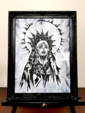She sees all. Gothic home decor - Poster wall art. White version