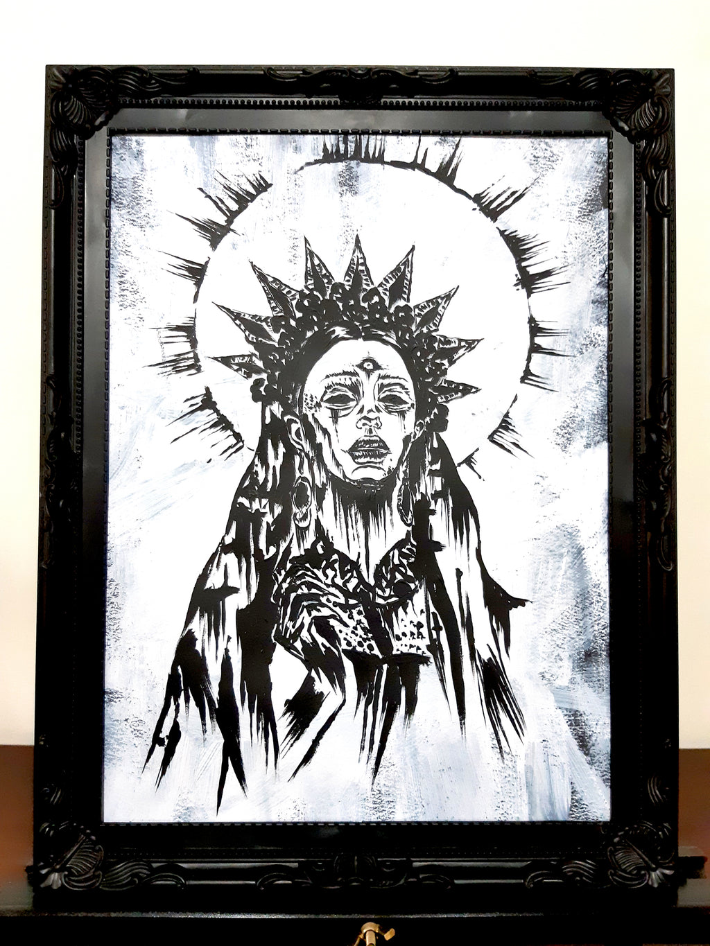 She sees all. Gothic home decor - Poster wall art. White version