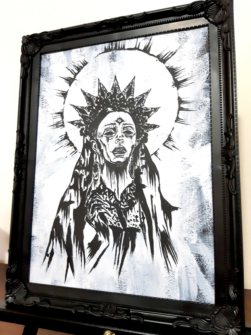 She sees all. Gothic home decor - Poster wall art. White version