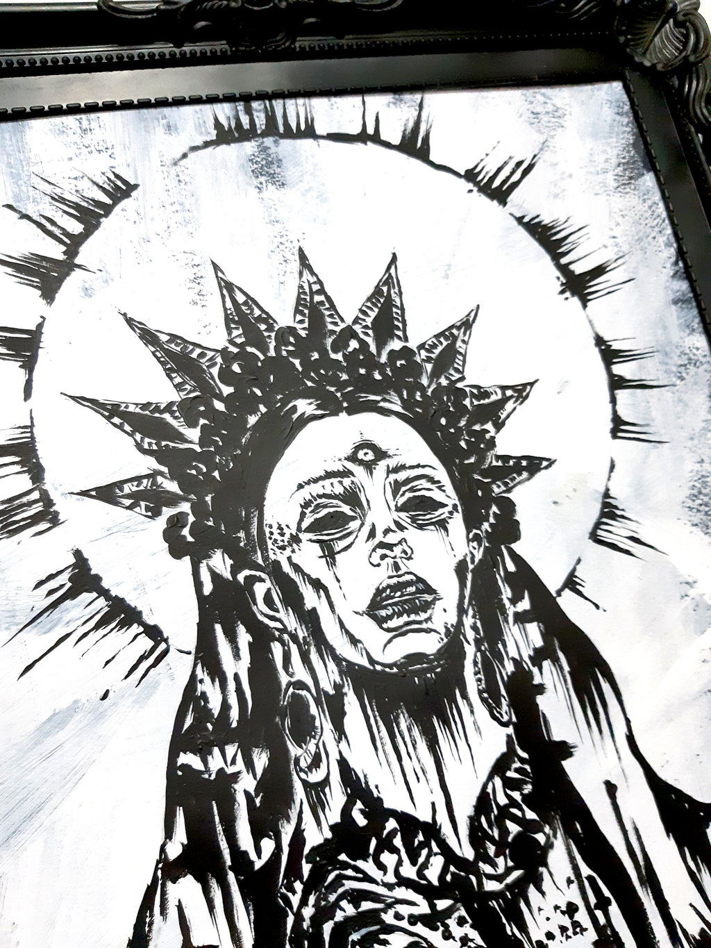 She sees all. Gothic home decor - Poster wall art. White version