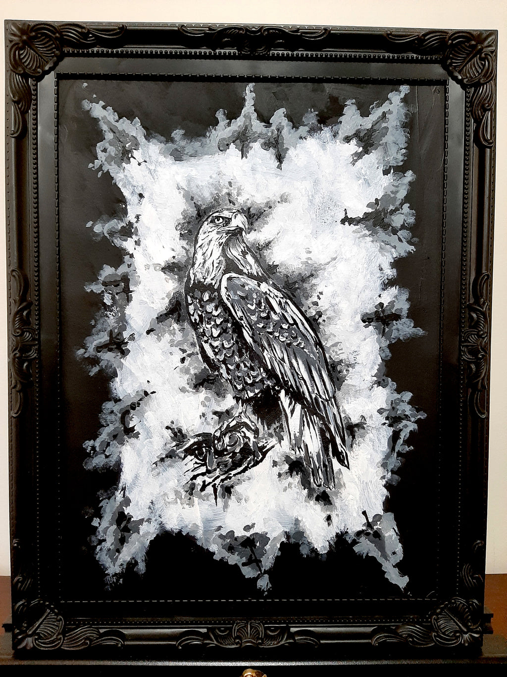 The eagle by moonlight. Vintage original artwork.