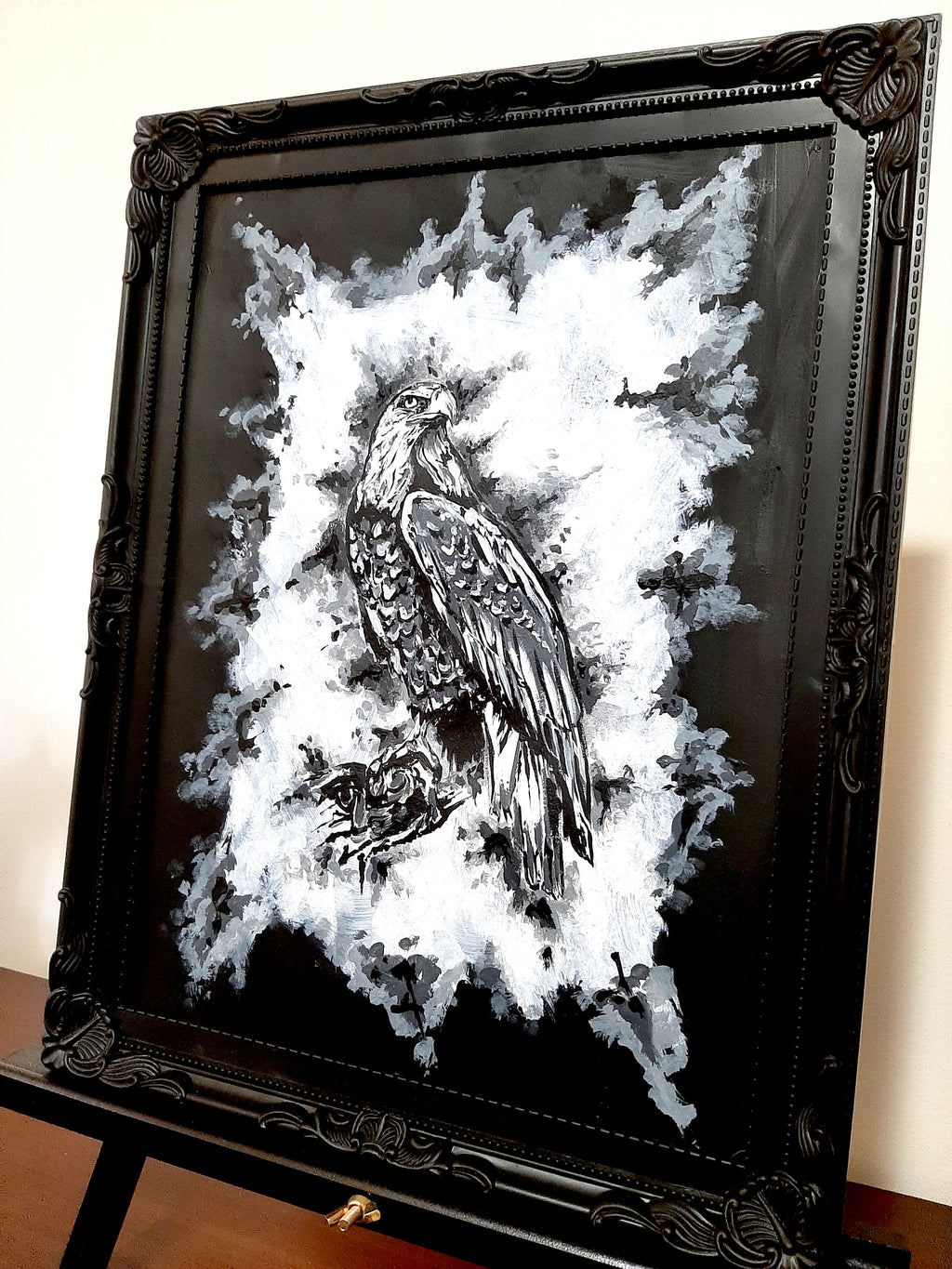 The eagle by moonlight. Vintage original artwork.