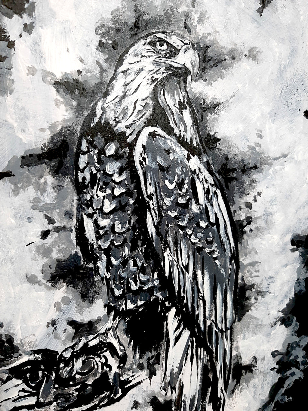 The eagle by moonlight. Vintage original artwork.