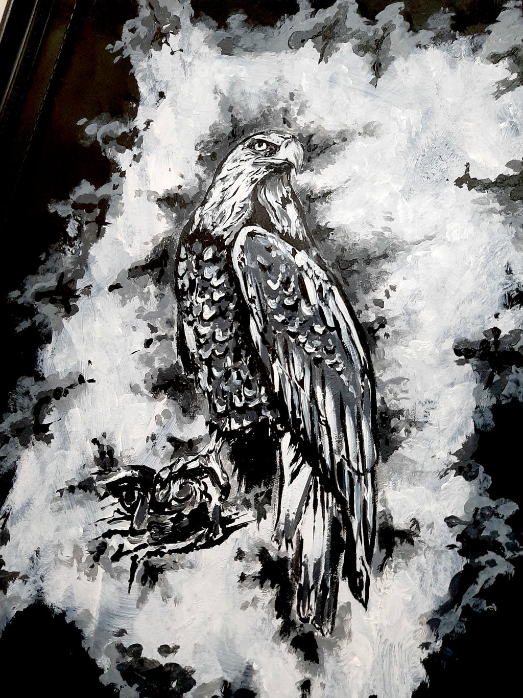 The eagle by moonlight. Vintage original artwork.