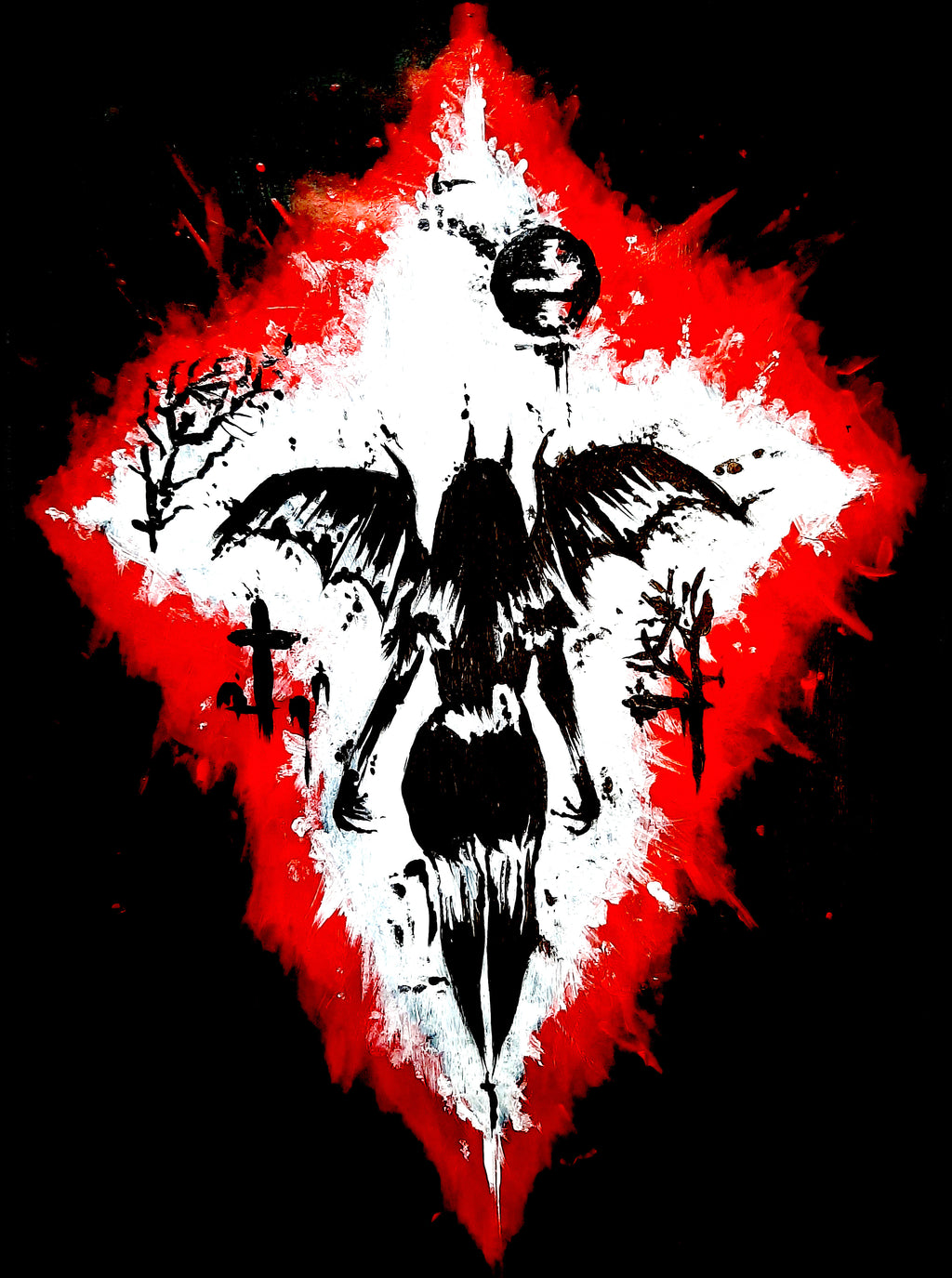 Her devilish power. Gothic home décor - Canvas wall art.