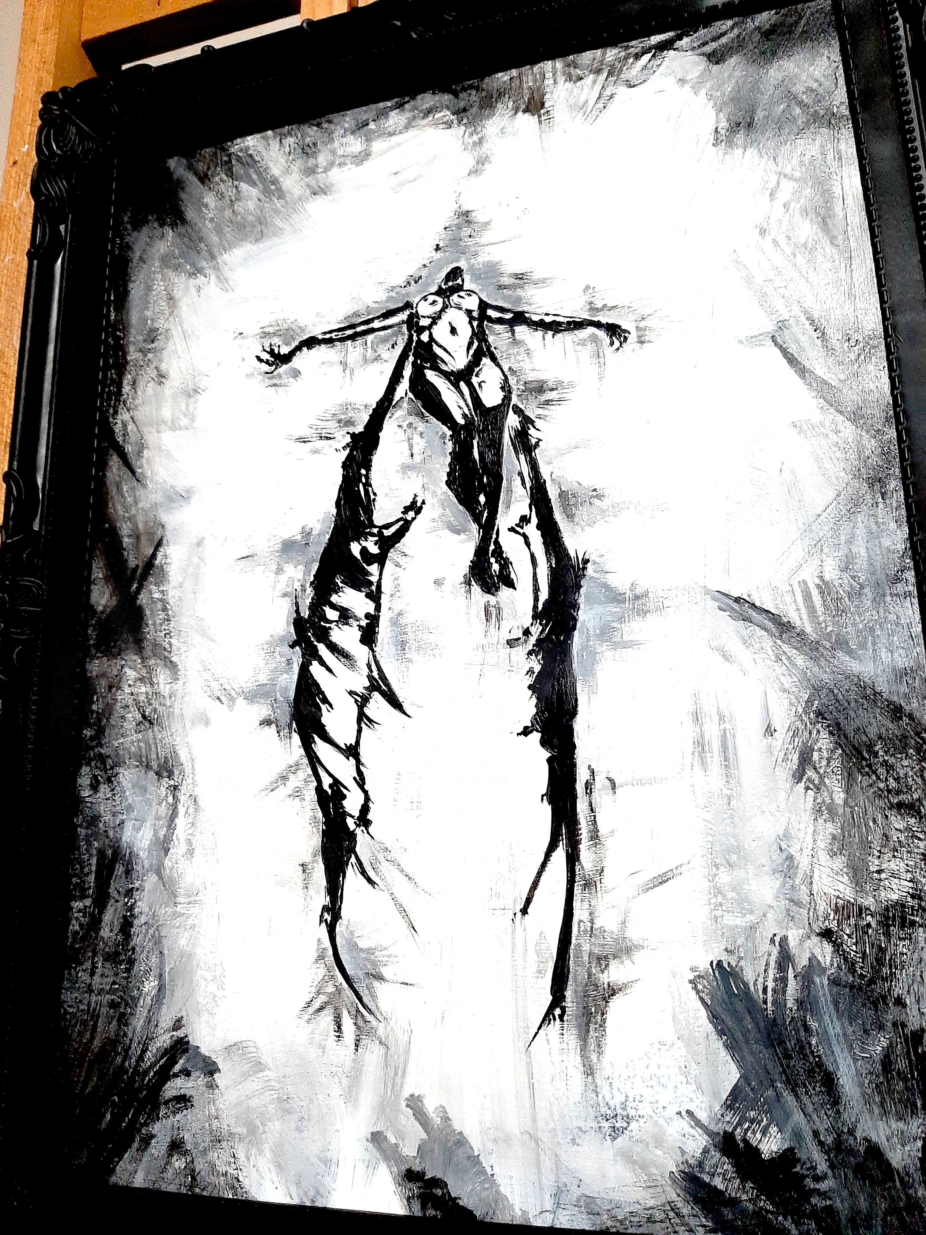 Her devil within calls her. Original artwork.
