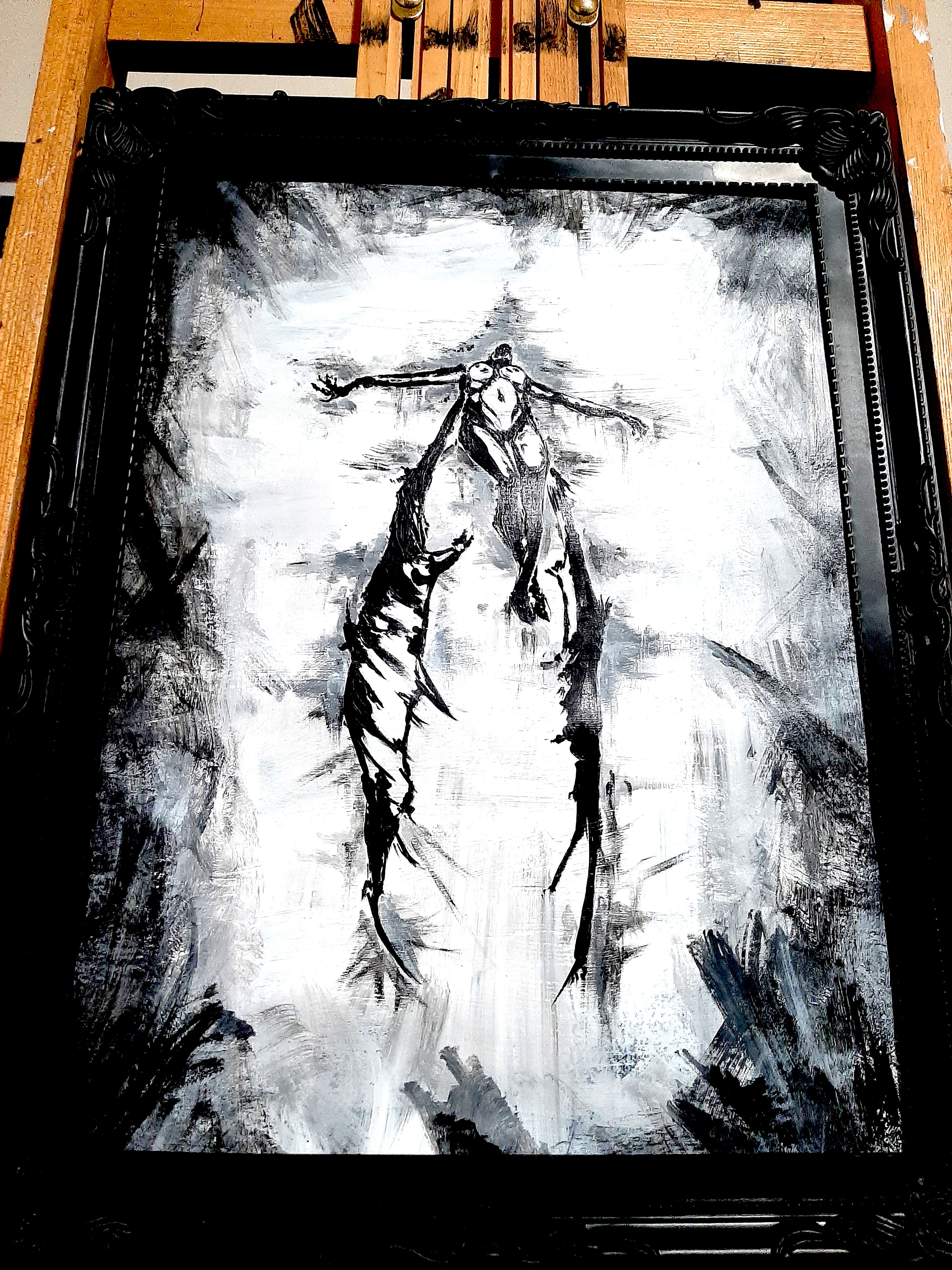 Her devil within calls her. Original artwork.