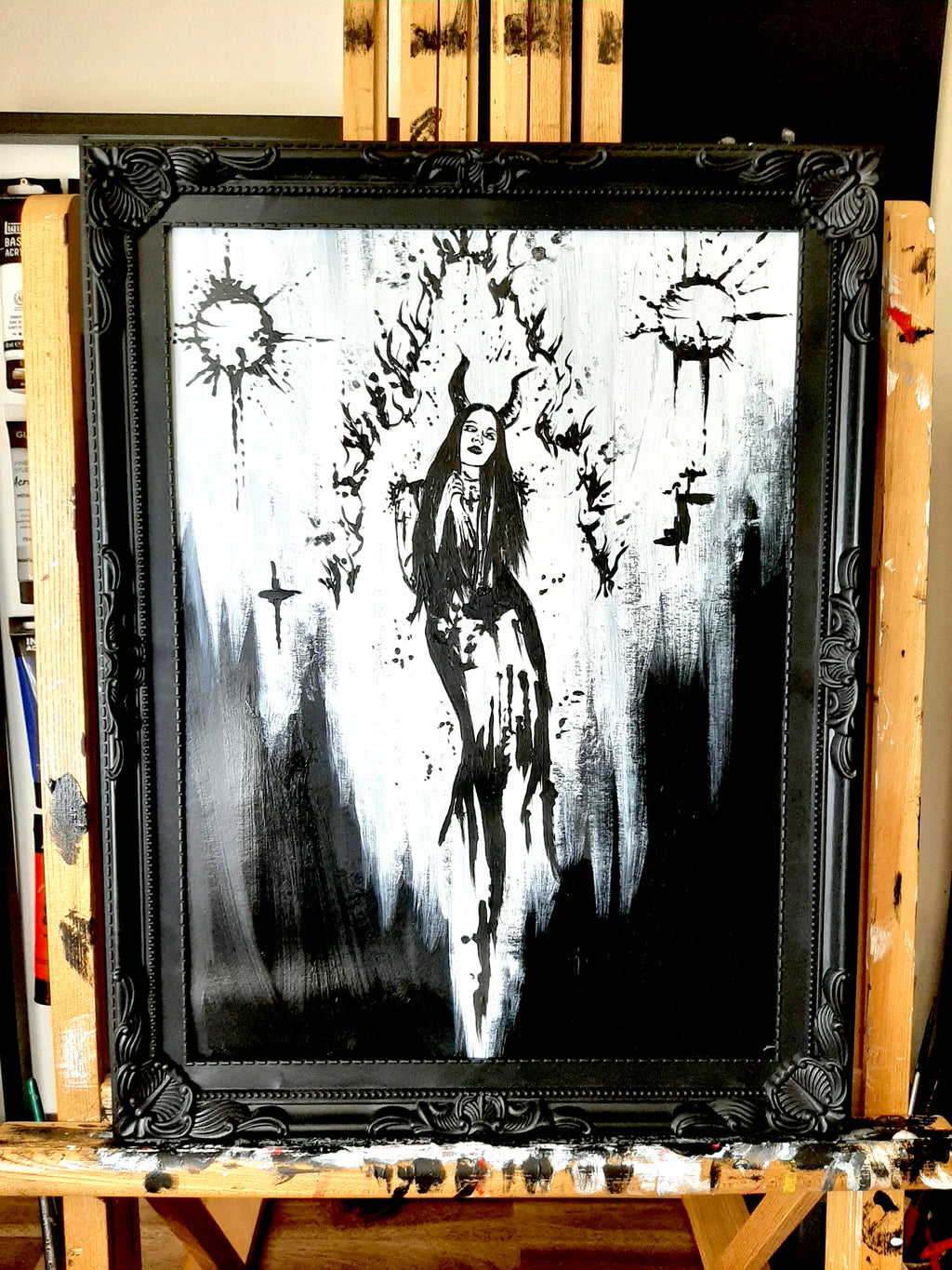 Her devilish fire within. Original artwork.