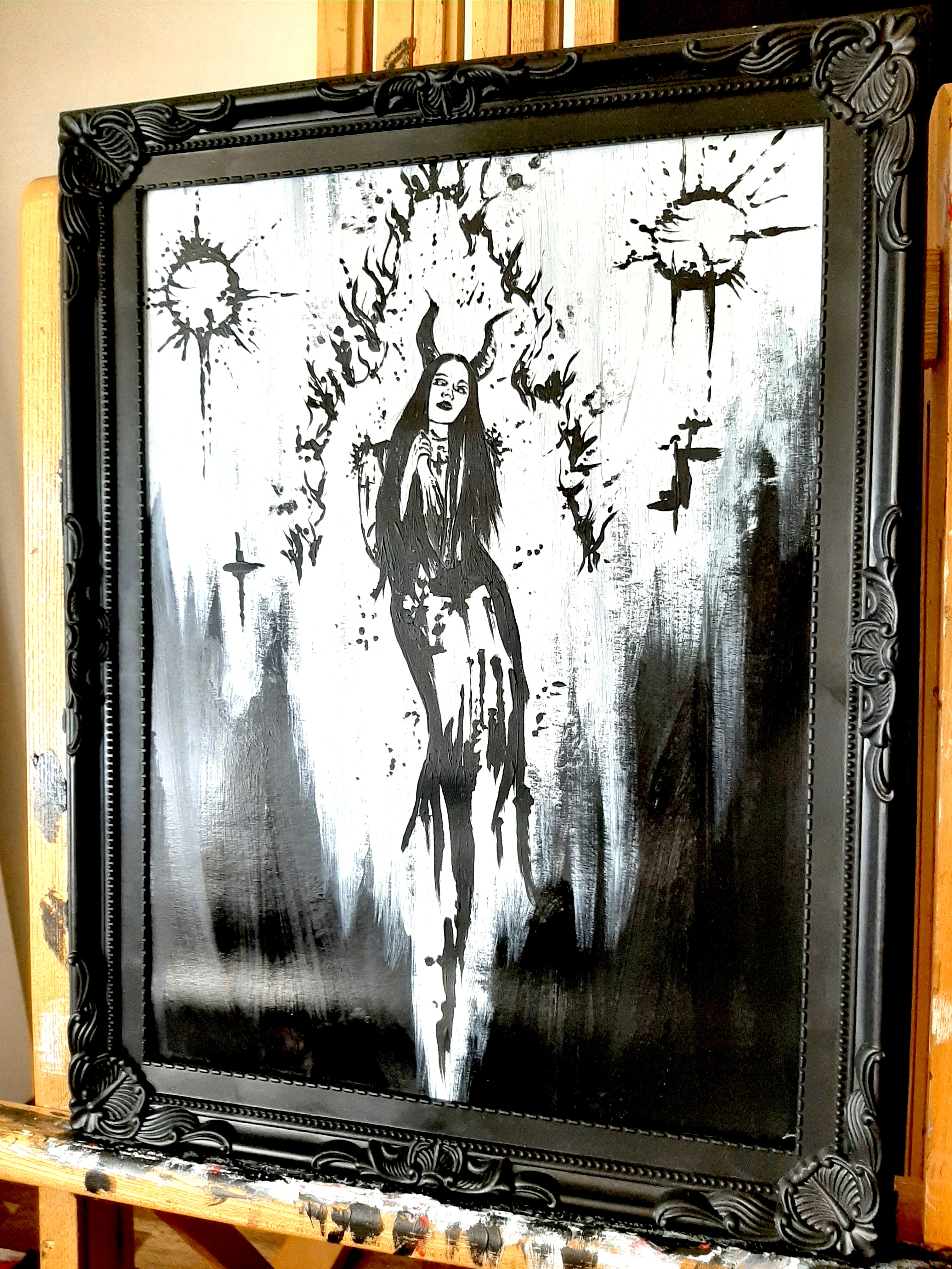 Her devilish fire within. Original artwork.