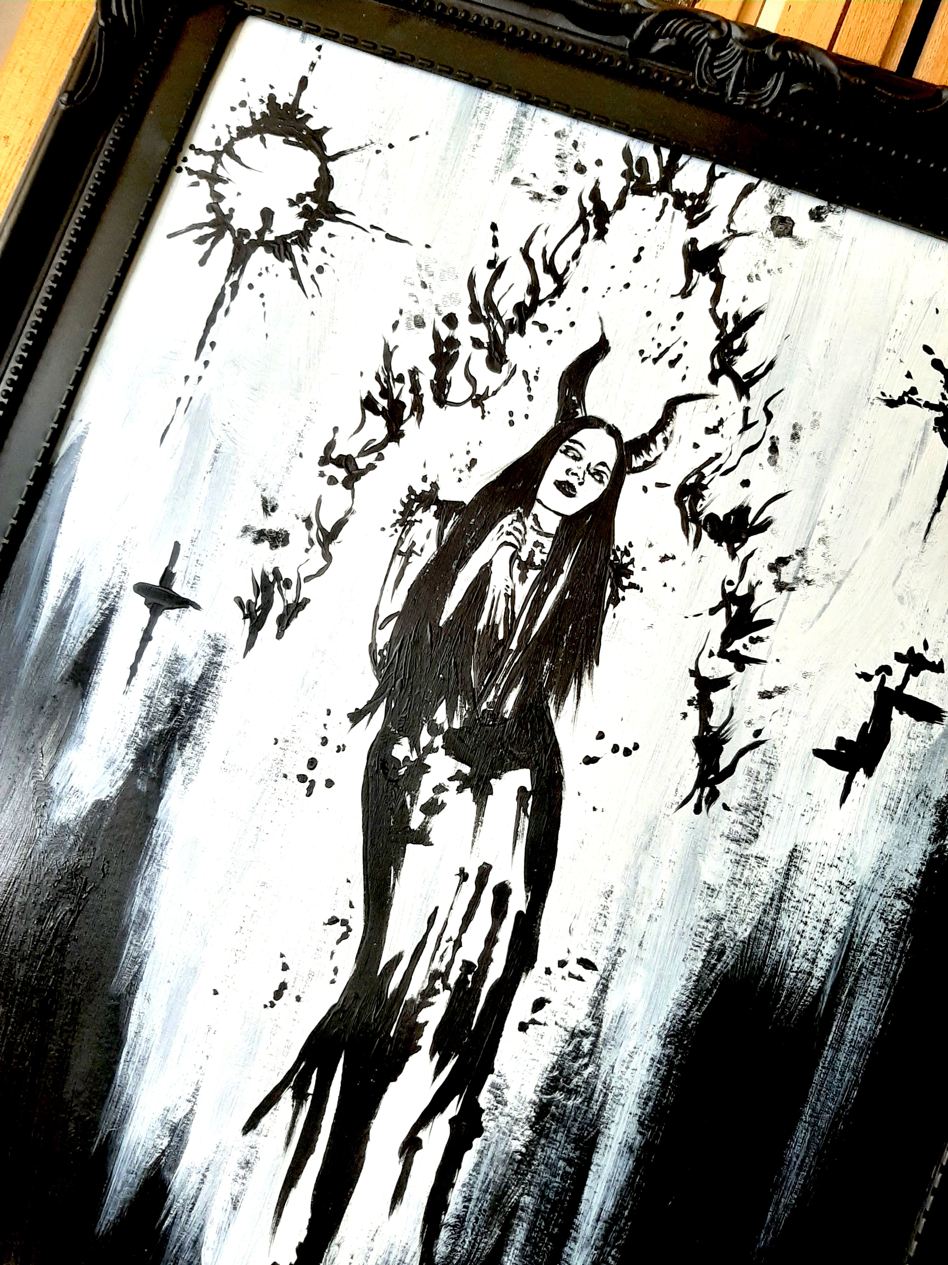 Her devilish fire within. Original artwork.