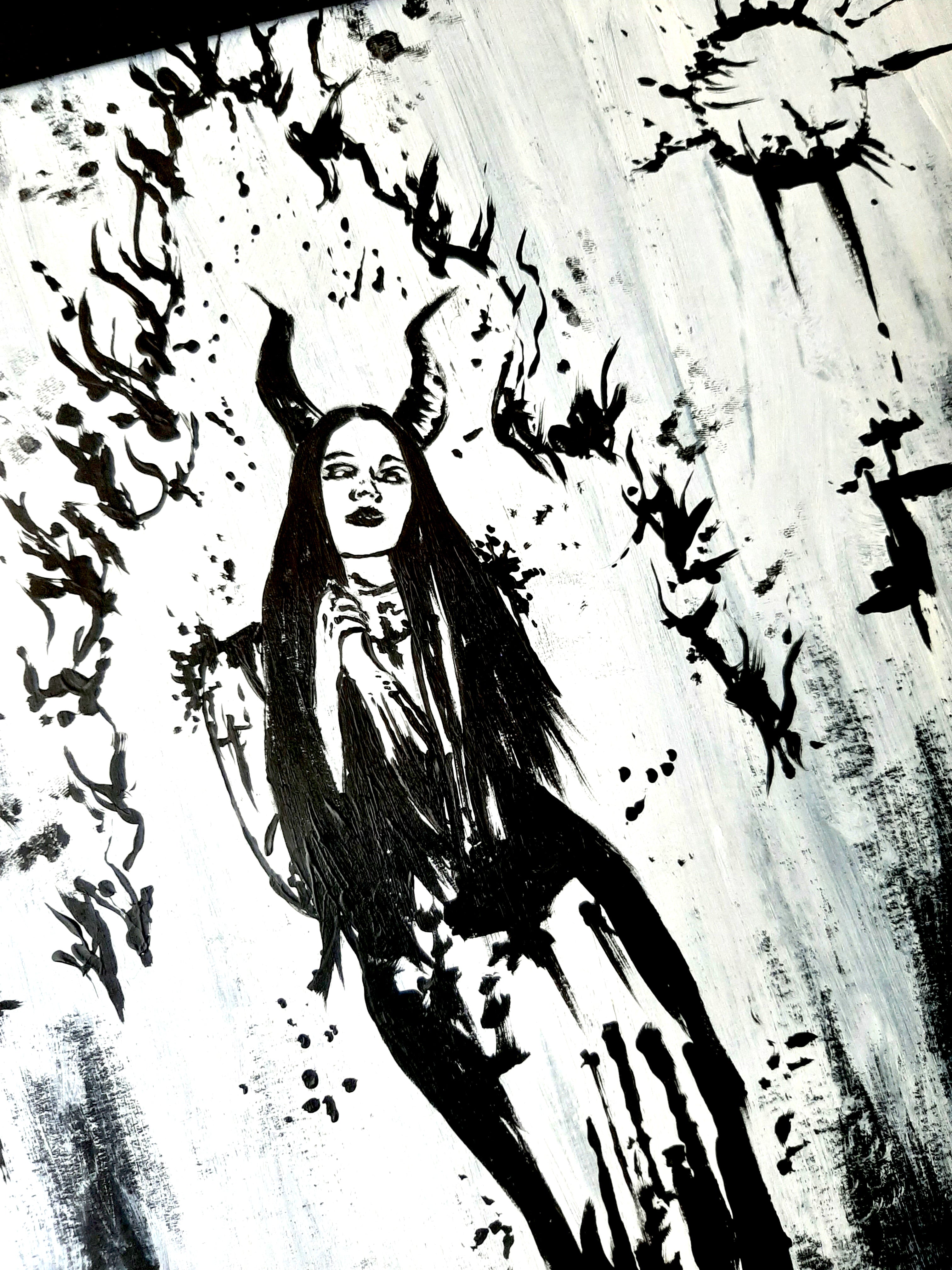 Her devilish fire within. Original artwork.