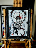 Her devilish power within. Home decor - Poster wall art. Blood Red.