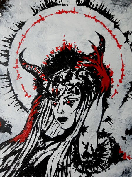 Her devilish power within. Original artwork.