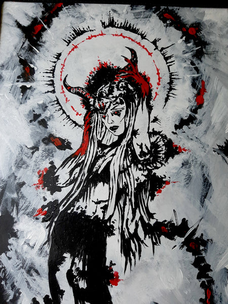 Her devilish power within. Original artwork.
