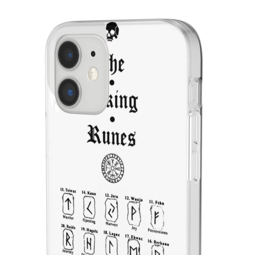 Flexi Cases - The Viking runes. White version. mobile phone case, iPhone case, Samsung case, mobile accessory. Norse. Viking. pagan